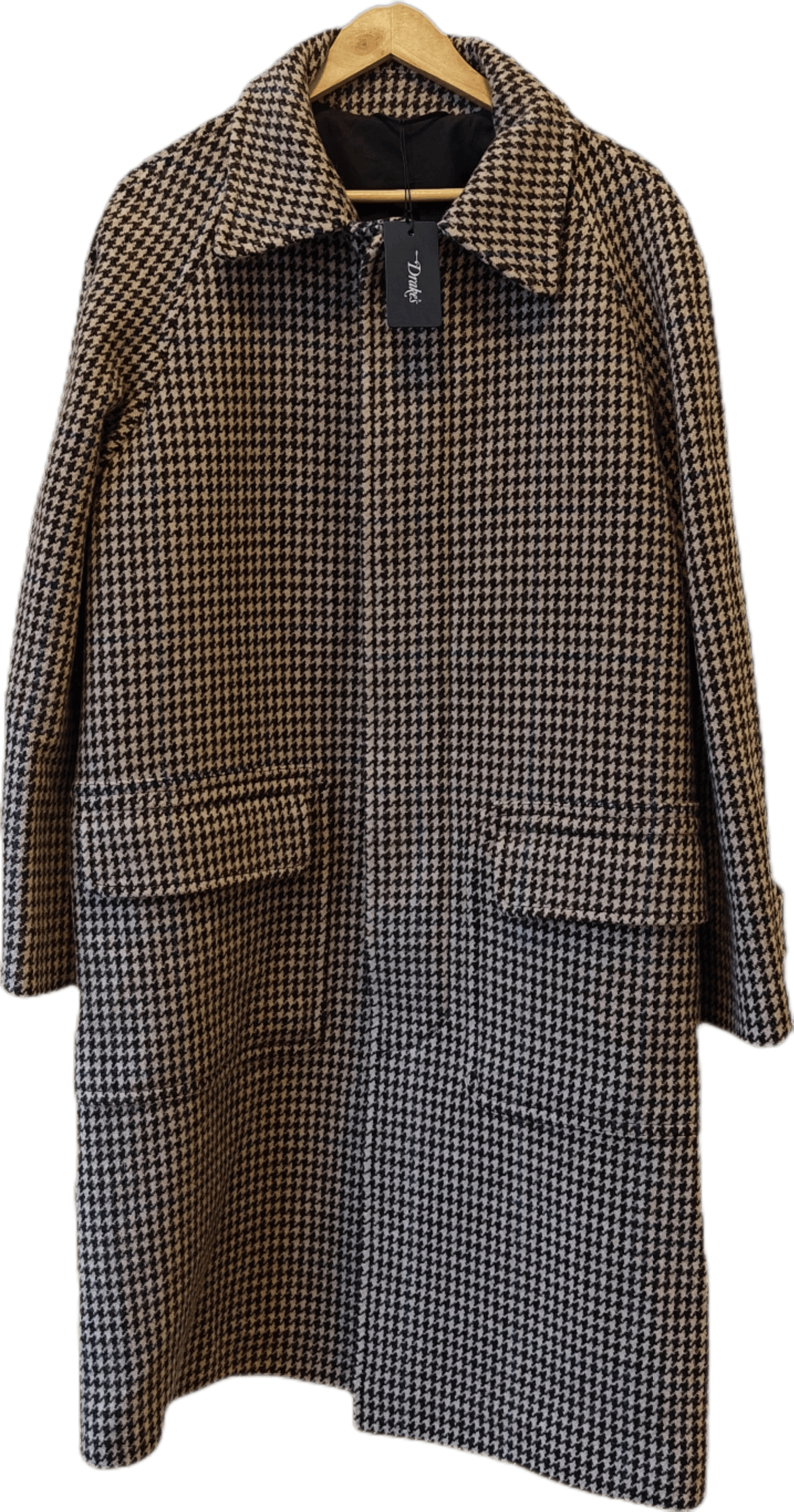 Pre-owned Drake's Nwt  Wool Tweed Raglan Sleeve Overcoat 38