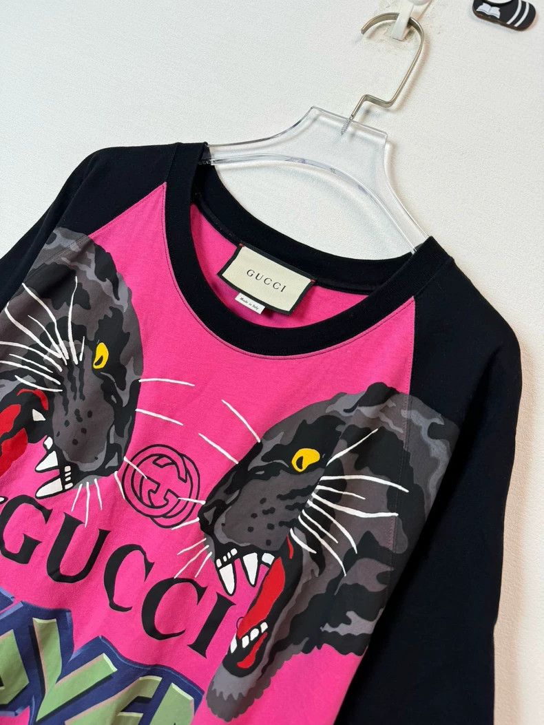 Gucci GucciPink double leopard print logo pattern contrast stitch Size US XS / EU 42 / 0 - 2 Thumbnail