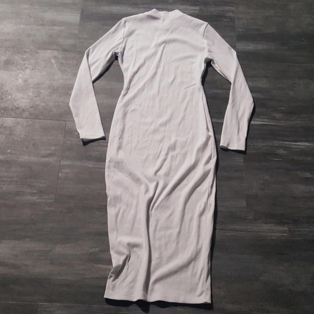 Designer White Ribbed Long Business Midi Size S / US 4 / IT 40 - 2 Thumbnail