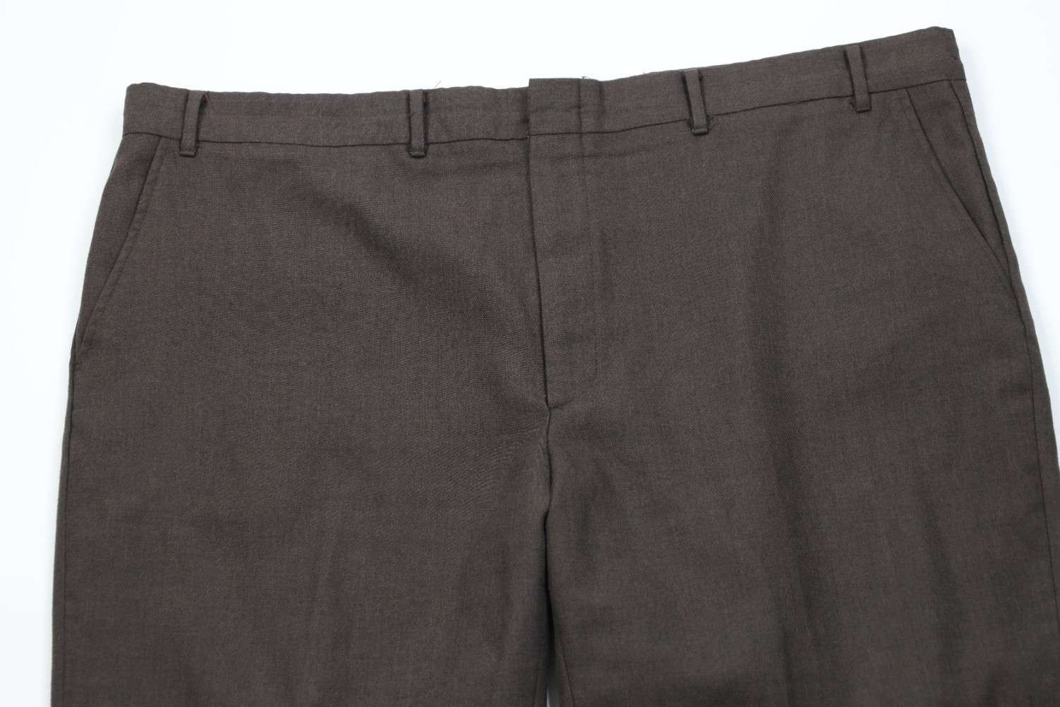 Vintage Vintage 70s Streetwear Wool Wide Leg Chino Pants Brown USA Size US 44 / EU 60 - 2 Thumbnail