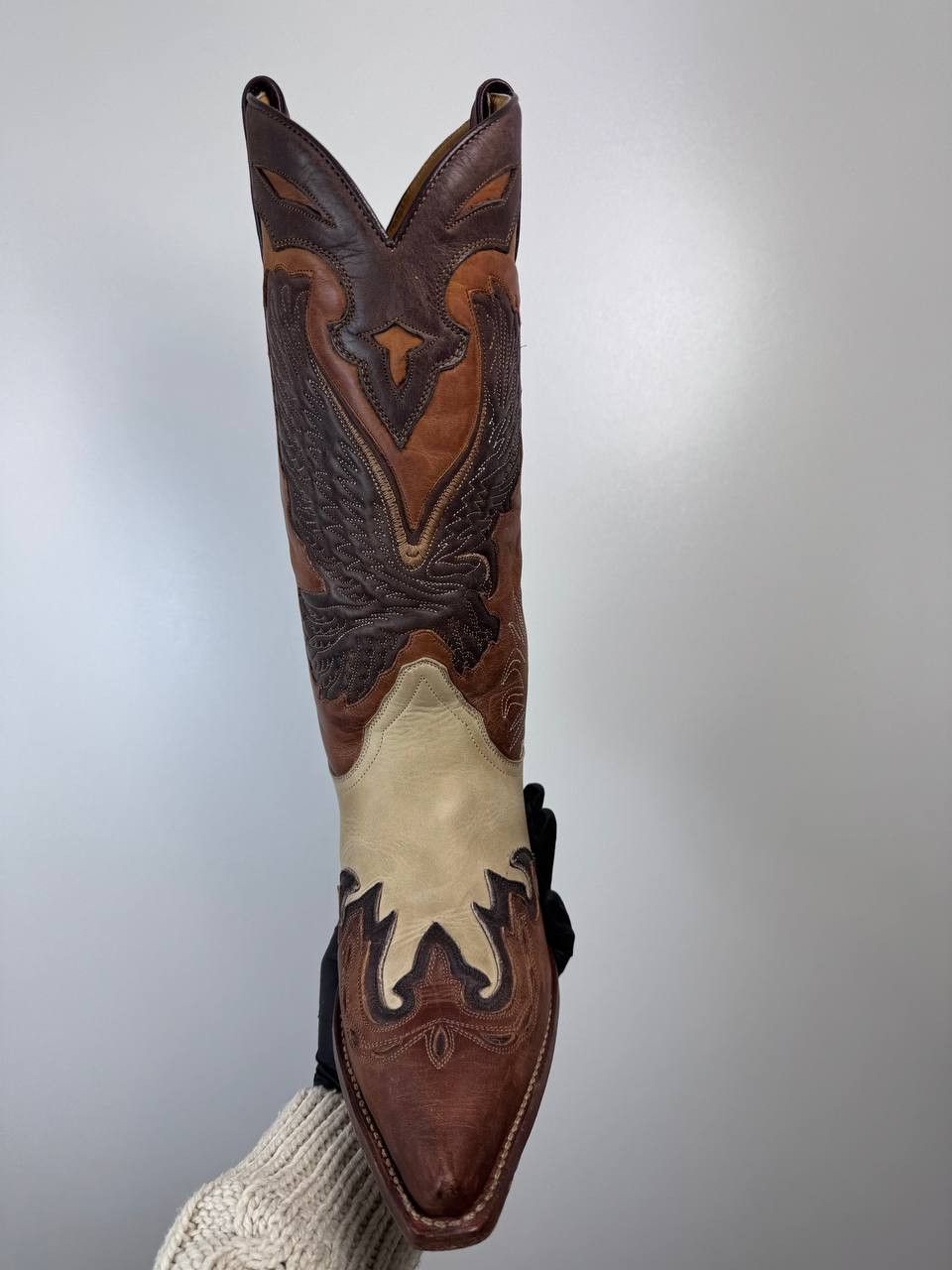 Sancho Boots Sancho Cowboy Boots Leather Western Brown Beige Mens Size 39 Size US 6 / EU 39 - 3 Thumbnail