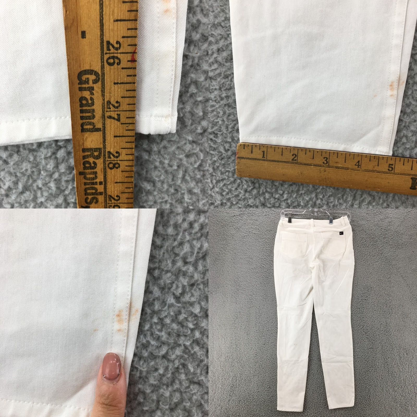 Nike Nike Dri Fit Skinny Jeans Womens White Mid Rise Zip Fly Comfort 27 in. Size 27" / US 4 / IT 40 - 8 Thumbnail