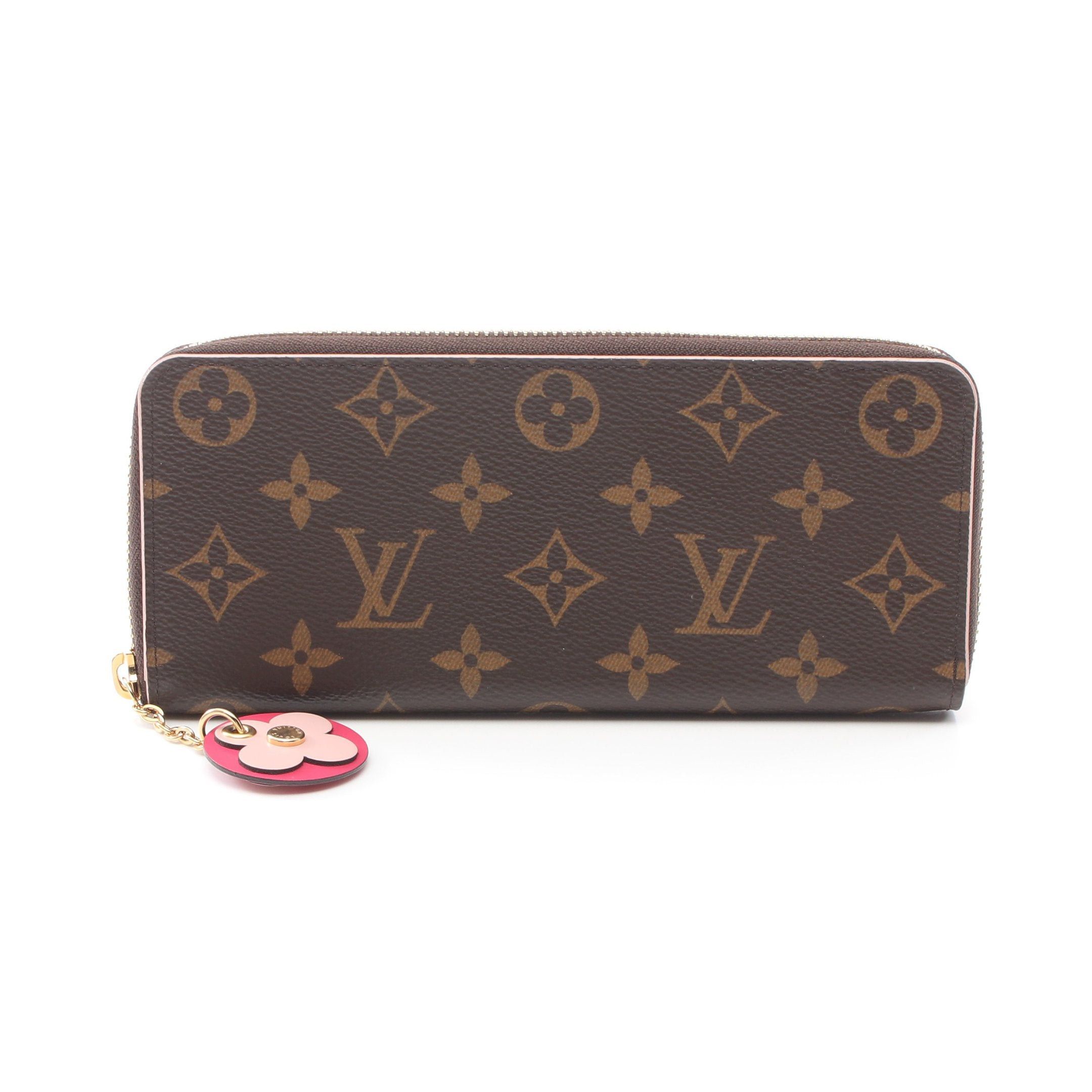 Louis Vuitton Louis Vuitton Portefeuil Clemence Monogram Blooming Flower Hot Pink Round Zipper Long Wallet Leather Brown Size ONE SIZE - 1 Thumbnail