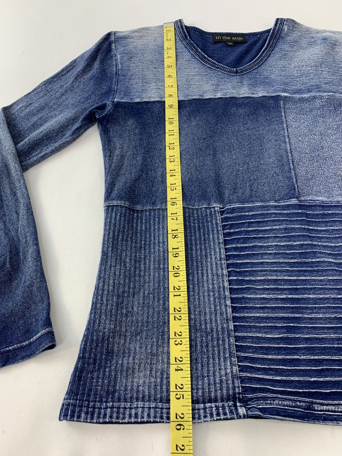In The Attic Hype In The Attic Patchwork Indigo Longsleeve Tee Tshirt Size US M / EU 48-50 / 2 - 9 Thumbnail