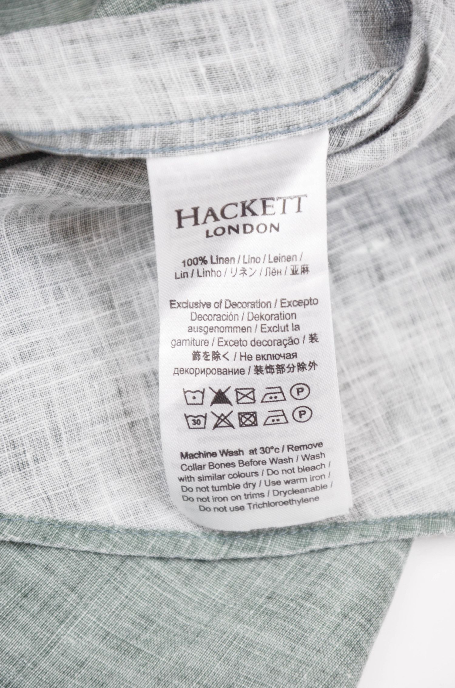 Hackett HACKETT LONDON Slim Green Linen Shirt - L Size US L / EU 52-54 / 3 - 11 Thumbnail