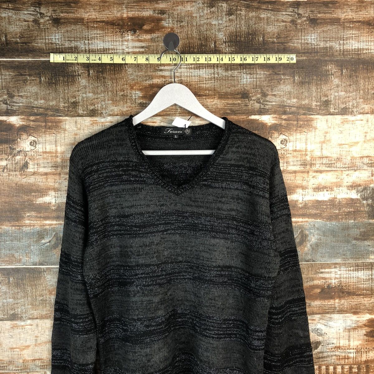 Homespun Knitwear × Japanese Brand Fonani Black vintage stripe Knitwear #A1789 Size US M / EU 48-50 / 2 - 2 Thumbnail