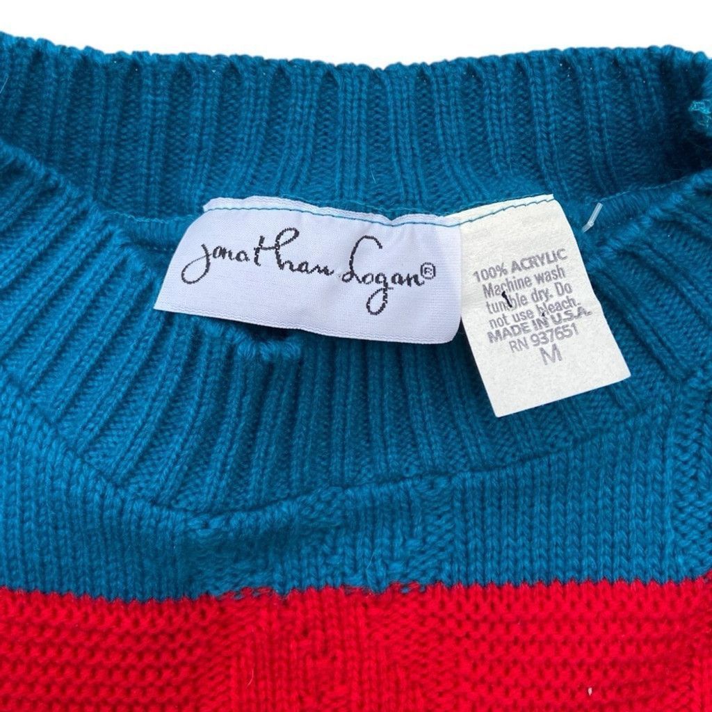 Jonathan Saunders Jonathan Logan Vintage Cable Knit Retro Red Blue Medium Size US M / EU 48-50 / 2 - 6 Thumbnail