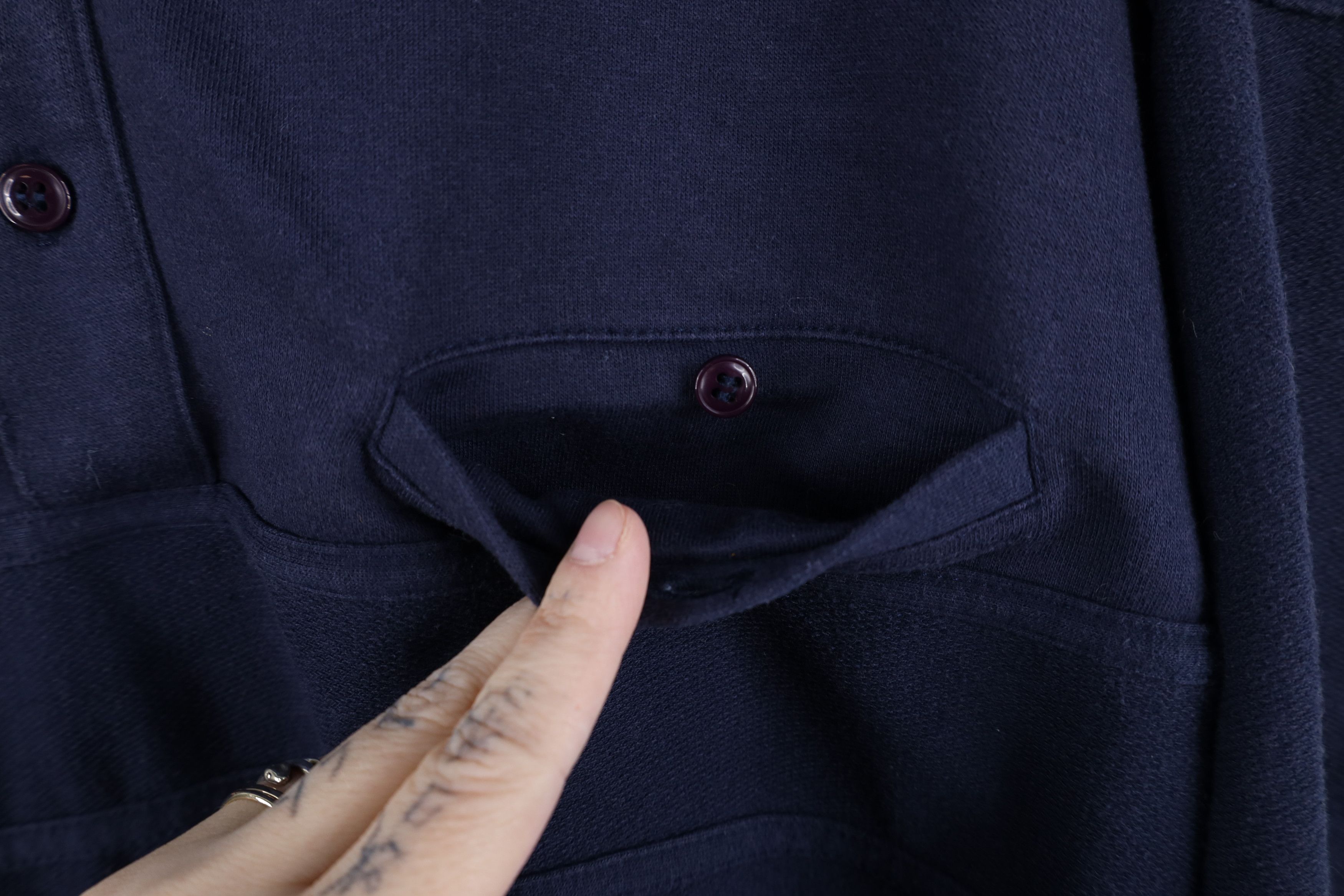 Vintage Vintage 90s Streetwear Long Sleeve Rugby Polo Navy Size US L / EU 52-54 / 3 - 5 Thumbnail