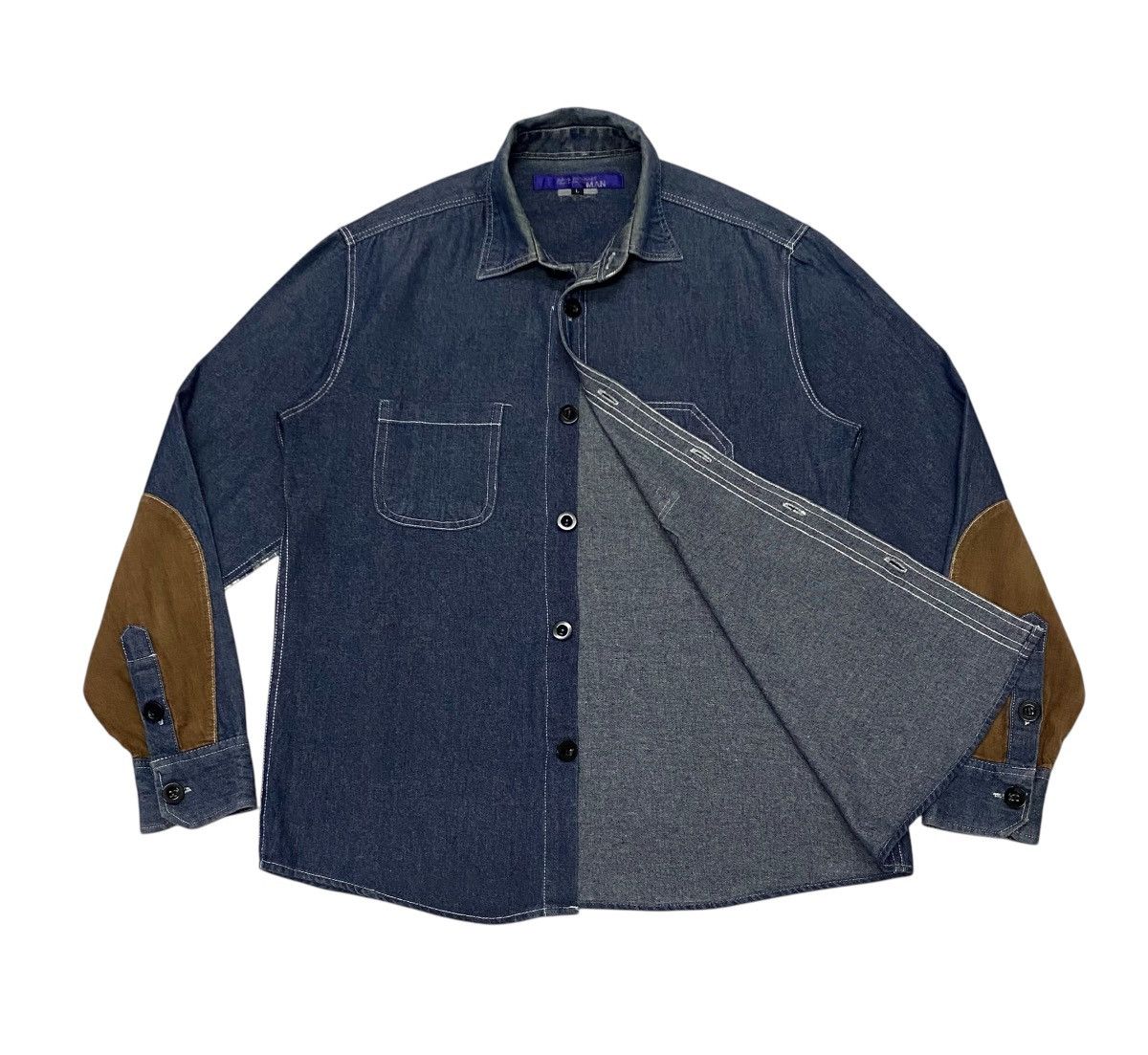 Junya Watanabe Junya Watanabe Man AD2009 Denim Shirt Button Ups Size US L / EU 52-54 / 3 - 5 Thumbnail