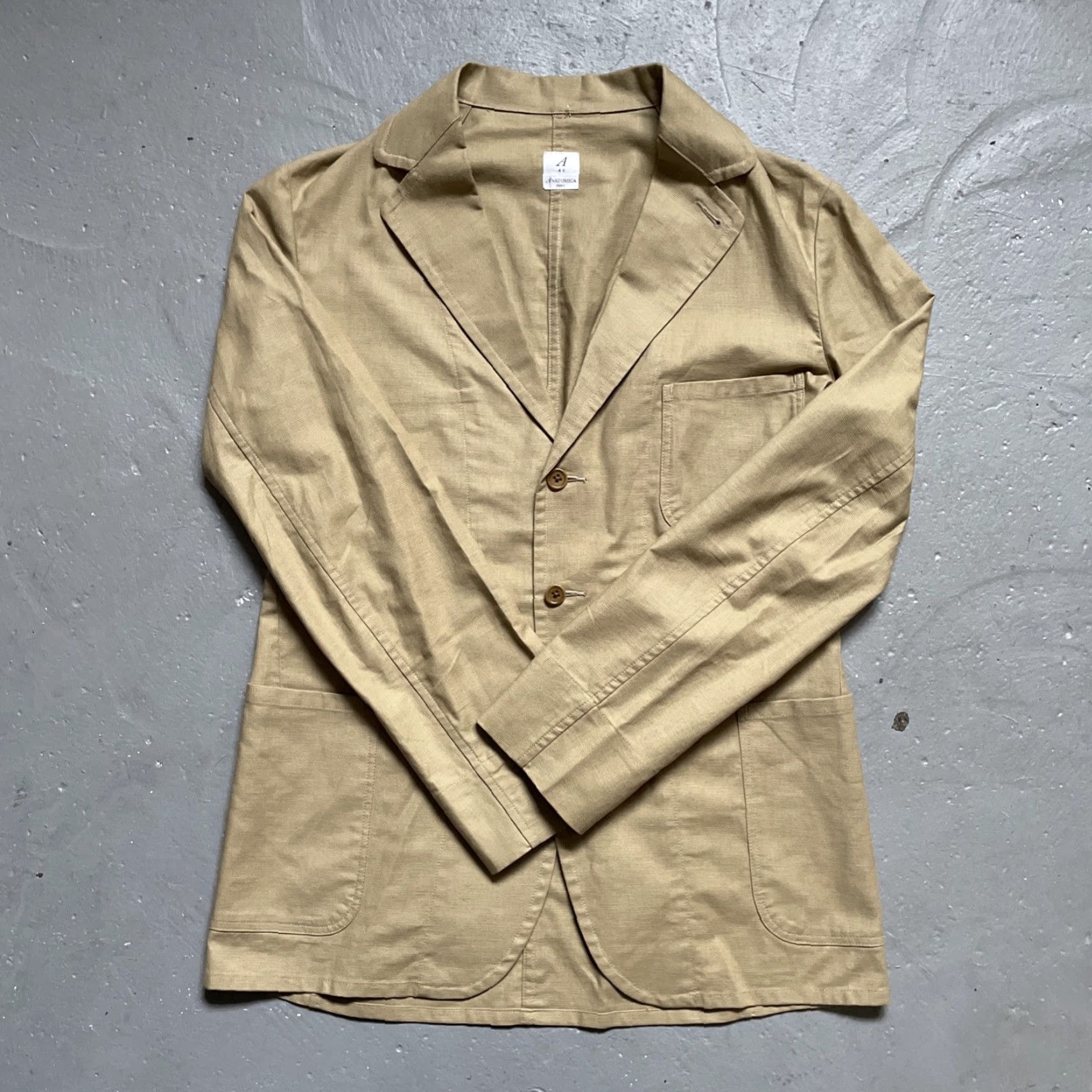 ANATOMICA Anatomica Paris Cotton Sports Blazer Coat Unisex Adults Beige 48 Japan Size Regular Vintageヘルーム Size 48R - 2 Thumbnail