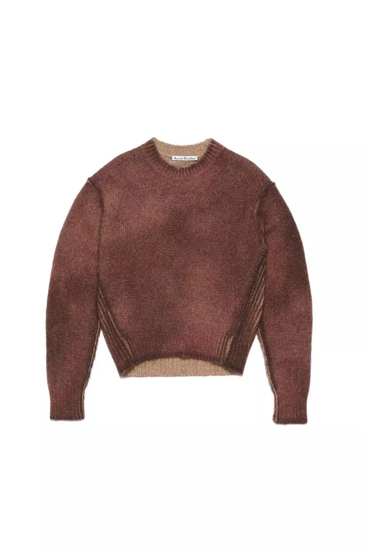 ACNE STUDIOS Women's $580 Rust Red Sprayed Knit Jumper New