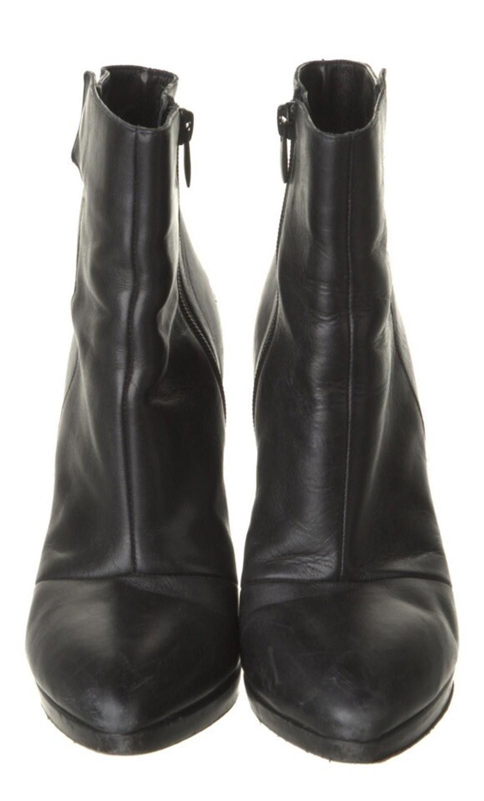 Versace Vince Black Women's Boots leather Sz7 /6.5 Usa Made In Italy Size US 7 / IT 37 - 3 Thumbnail