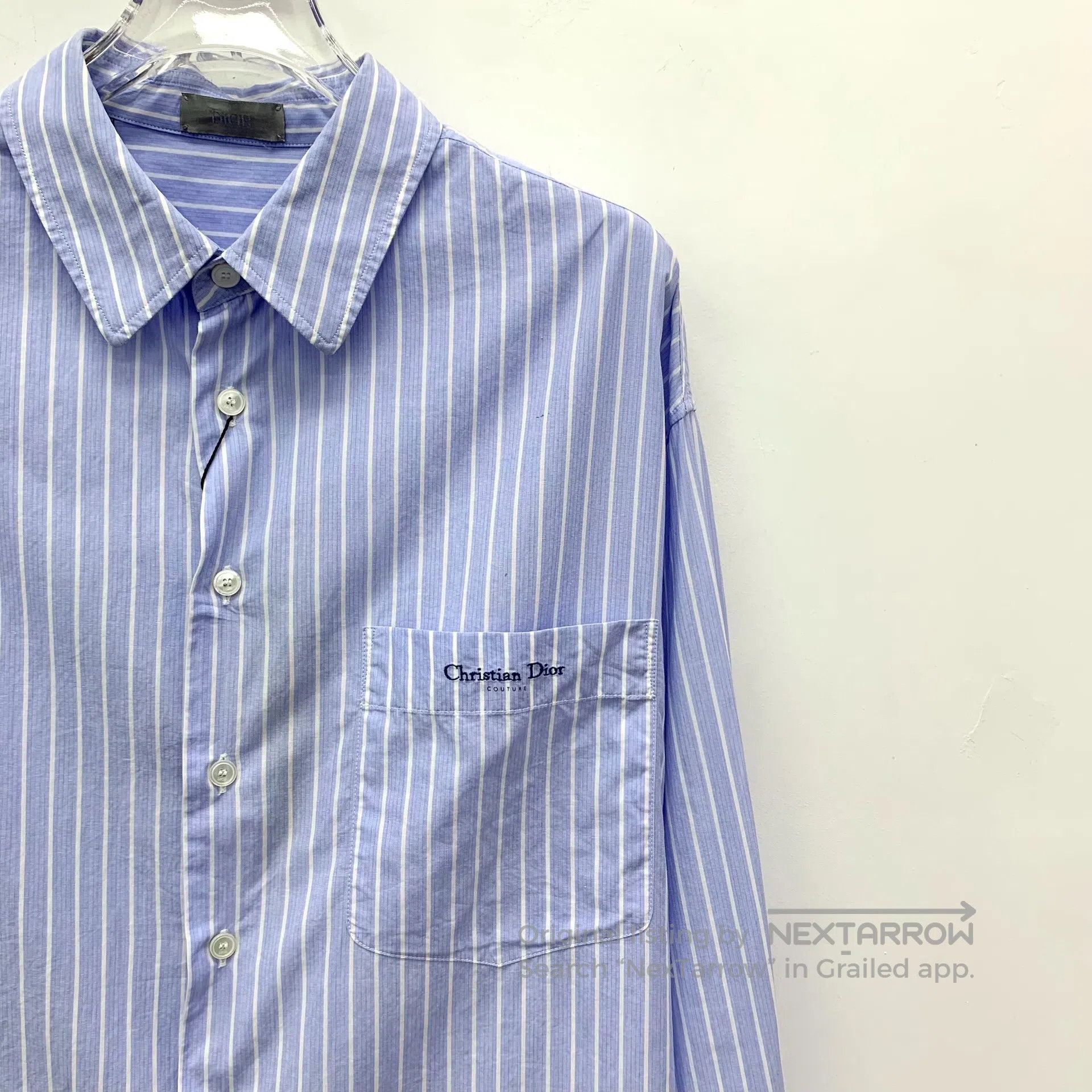 Dior Dior Blue Striped Cotton Lapel Single Breasted Long Sleeve Size XS / US 0-2 / IT 36-38 - 3 Thumbnail