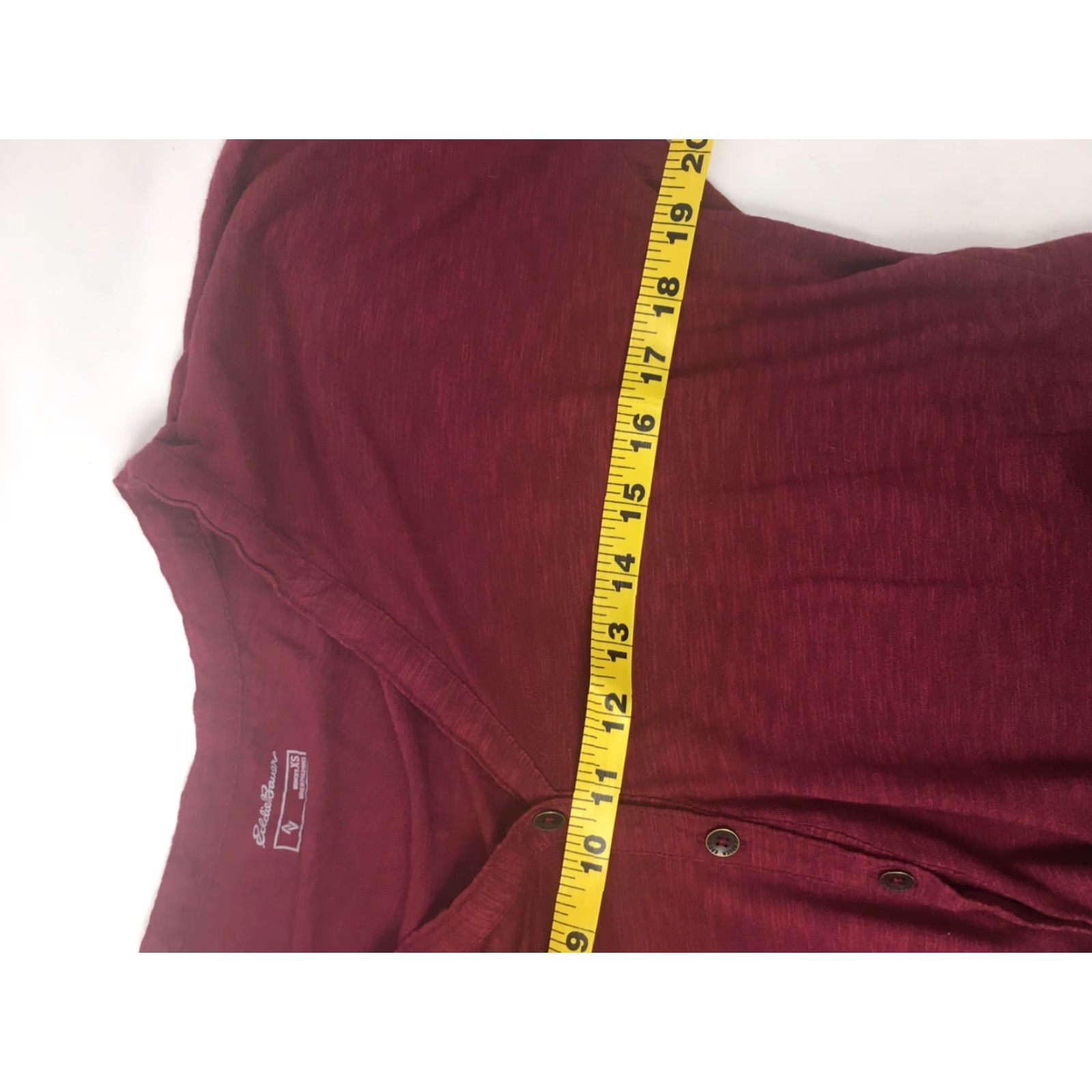Eddie Bauer Eddie Bauer Shirt Women's XS Maroon Long Sleeve Tie Knot Button Down Pullover Top Regular Fit Knit Cotton Blend Maroon XS Womens Like New Size XS / US 0-2 / IT 36-38 - 5 Thumbnail