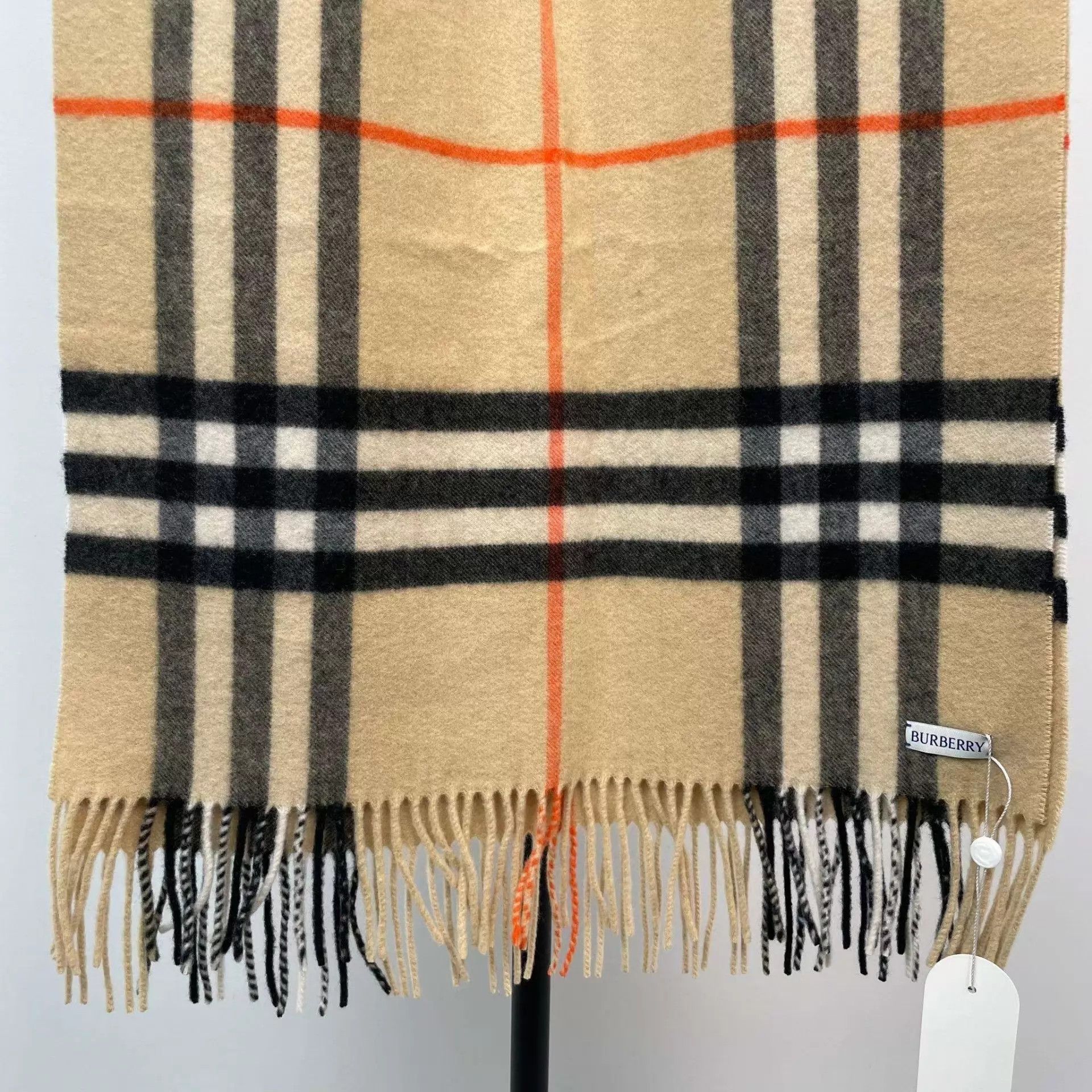 Burberry Burberry Cashmere Scarf Milk Tea Colorblock 200x52cm Size ONE SIZE - 4 Thumbnail