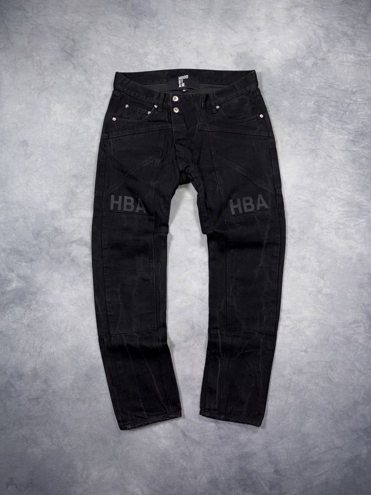 Hood By Air Hood By Air Skinny Black Hockey Knee jeans hba | Grailed