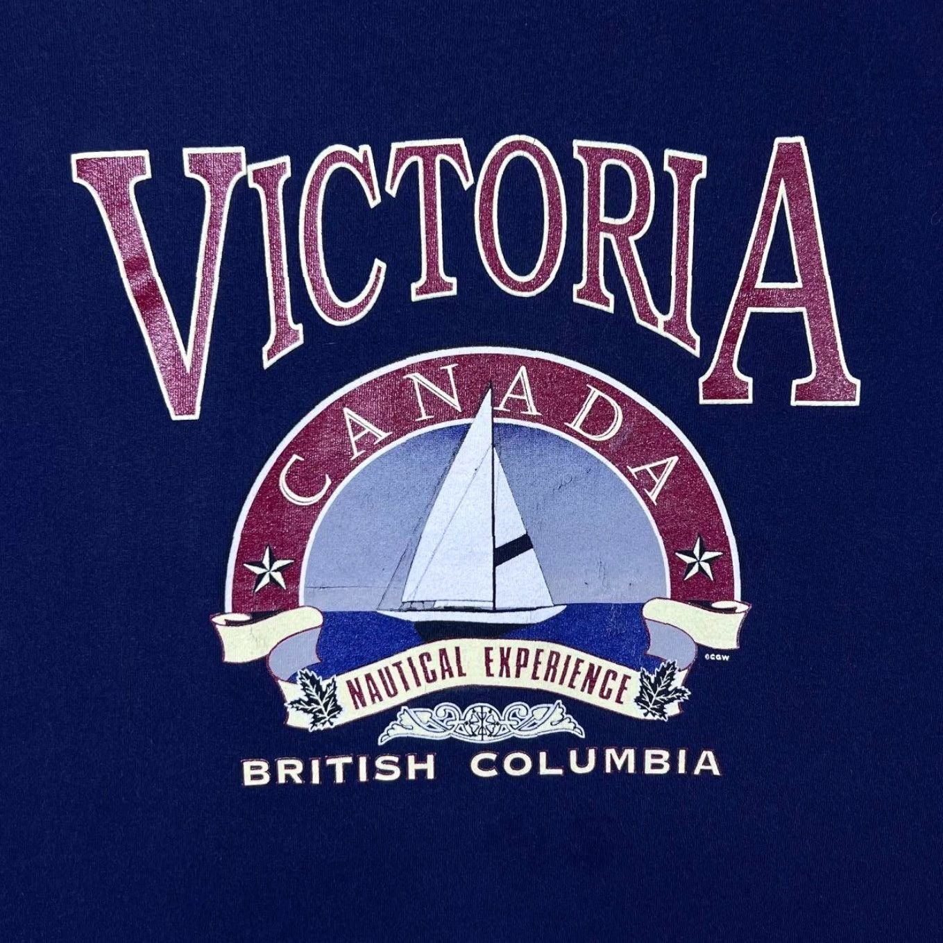 Vintage VINTAGE Victoria Canada “British Columbia” Nautical Souvenir Graphic T-Shirt XL Men Navy Blue Shirts XL Mens Size US XL / EU 56 / 4 - 3 Thumbnail