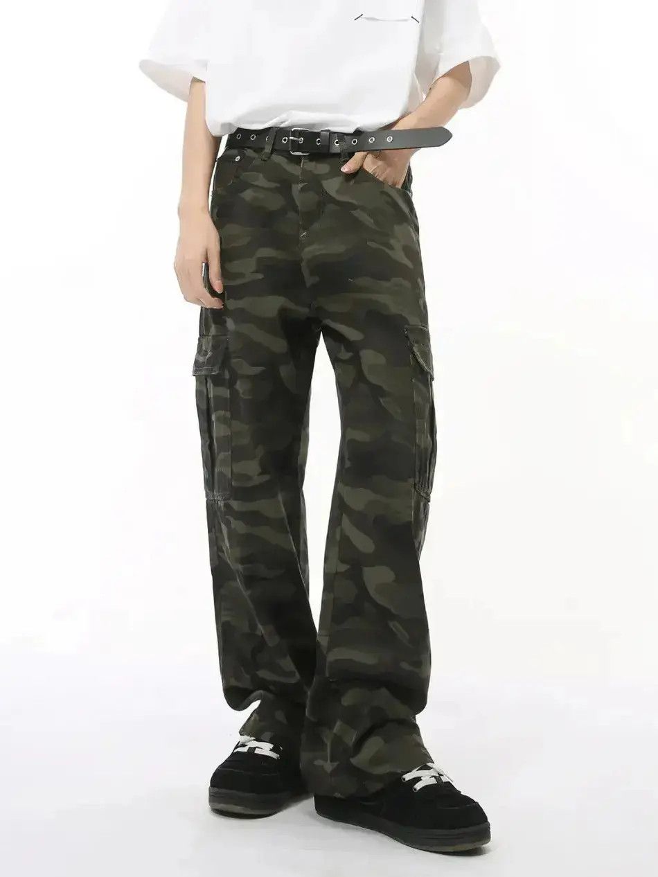 Japanese Brand Retro wide leg camouflage pocket jeans Size US 32 / EU 48 - 6 Thumbnail
