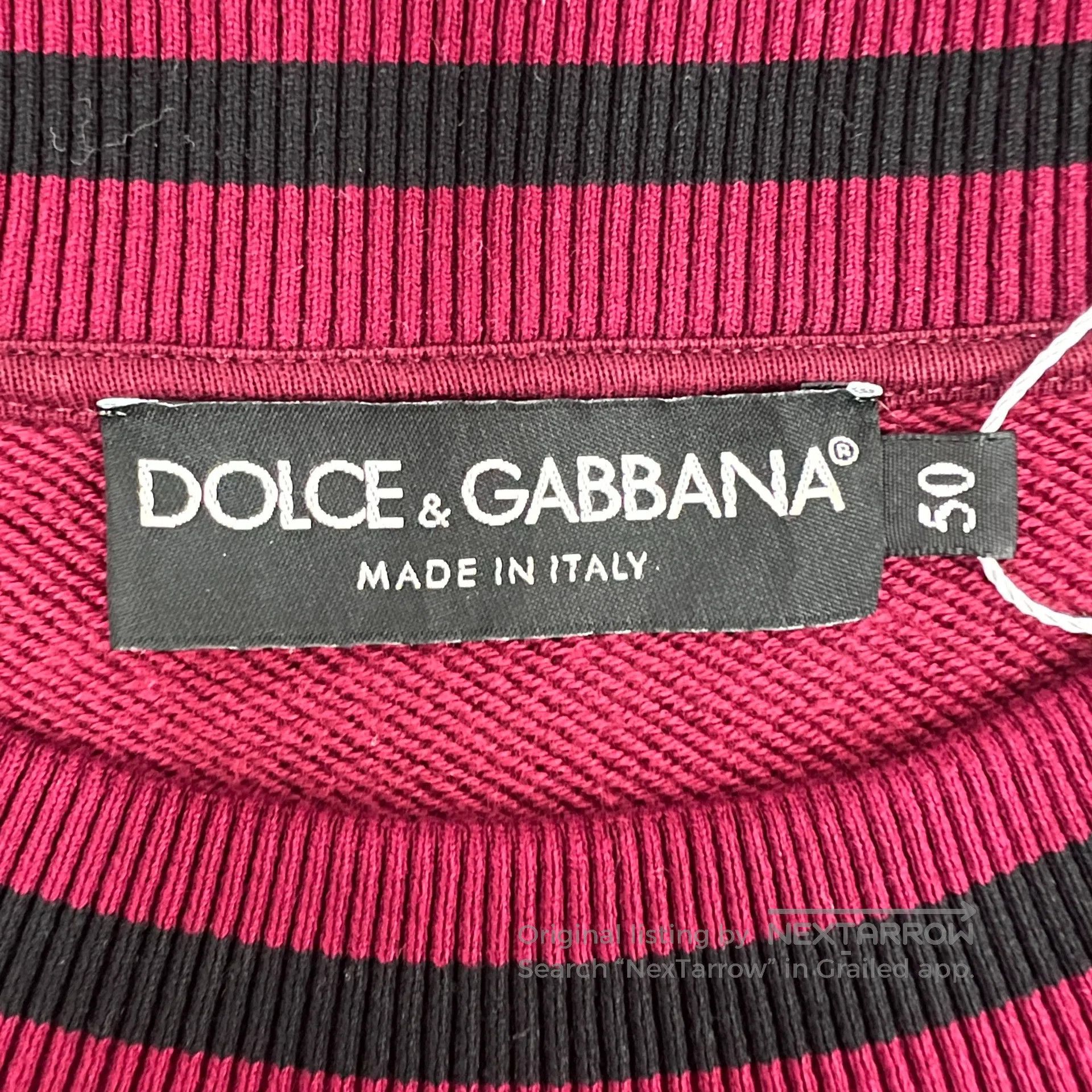 Dolce & Gabbana Dolce Gabbana Dark Red Crown Totem Embroidered Cotton Crew Size US M / EU 48-50 / 2 - 6 Thumbnail