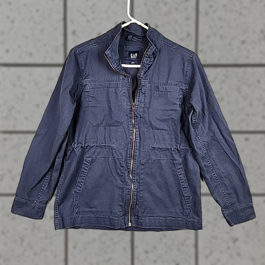 VINTAGE Gap Mens Bomber Jacket S Small Navy Blue Canvas Water