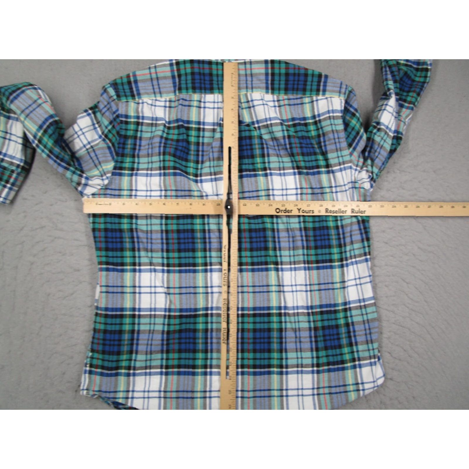 J.Crew J.Crew Shirt Mens Large Blue Green Plaid Oxford Slim Fit Button-Down Broken-In Mens Size US L / EU 52-54 / 3 - 6 Thumbnail