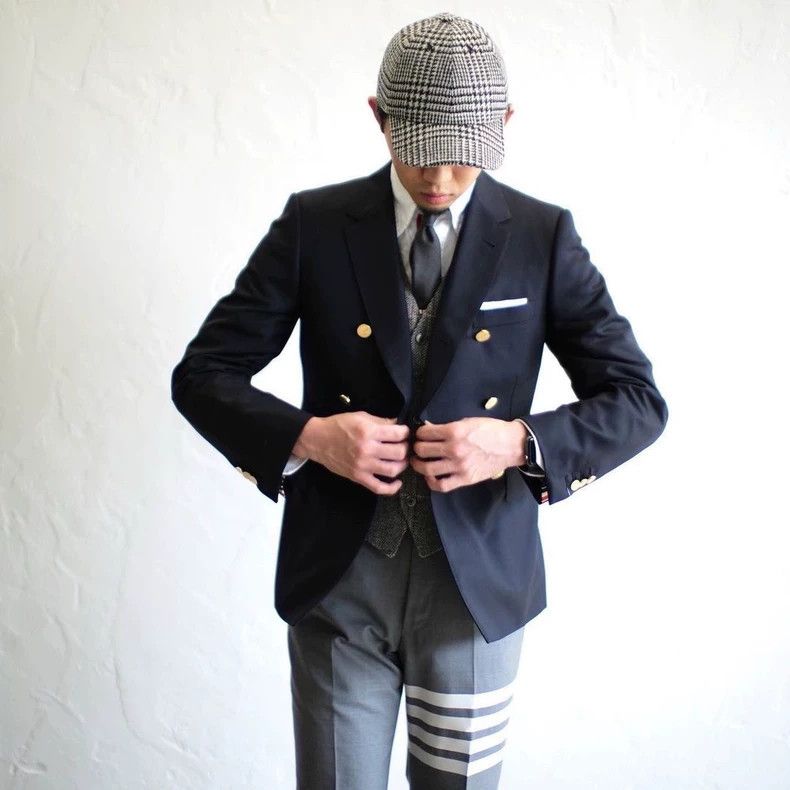 Thom Browne Thom Browne size0 Dark blue double lapel suit Size 38L - 9 Thumbnail