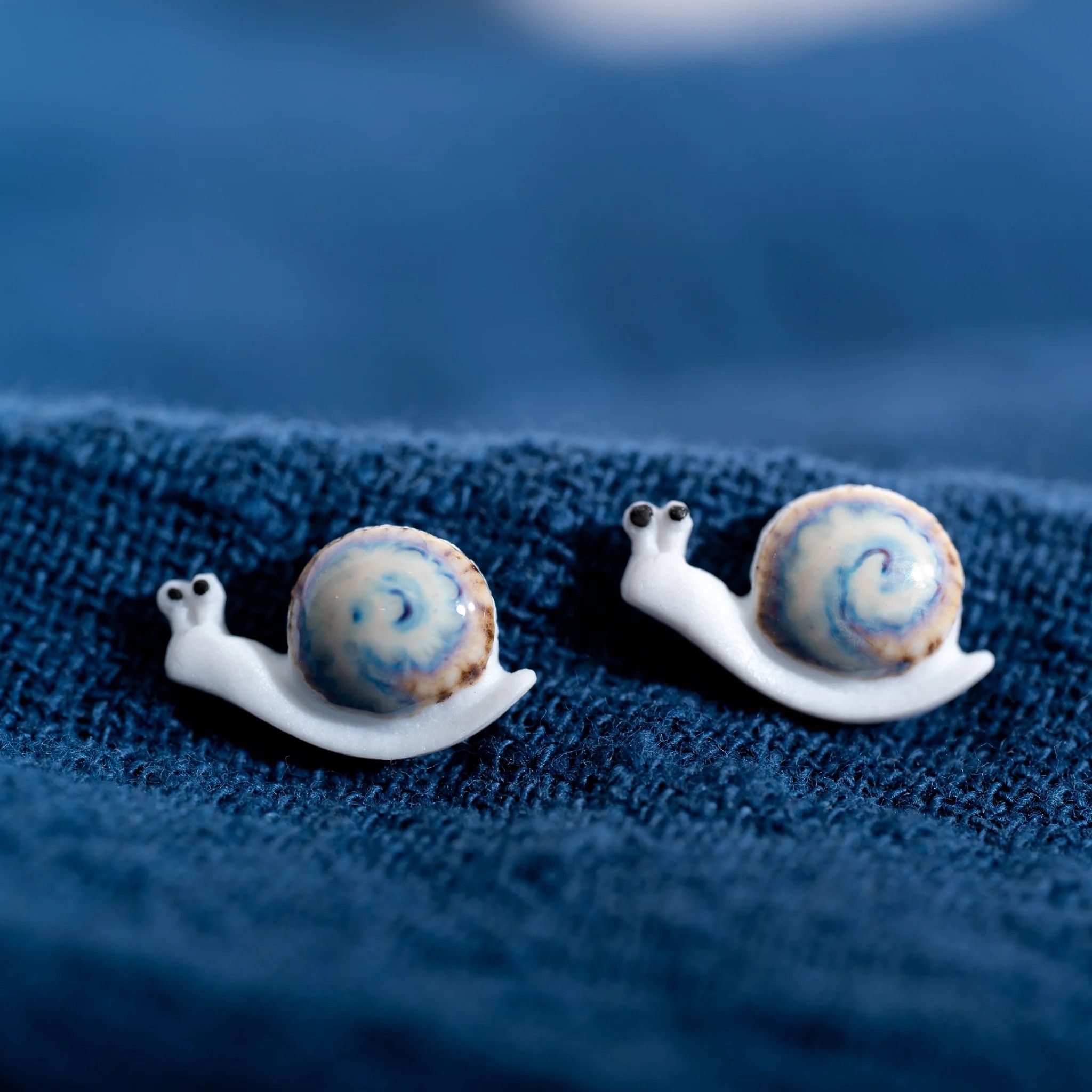 Jewelry Snails Stud Earrings Ceramic Ear Gift For Her Size ONE SIZE - 1 Preview