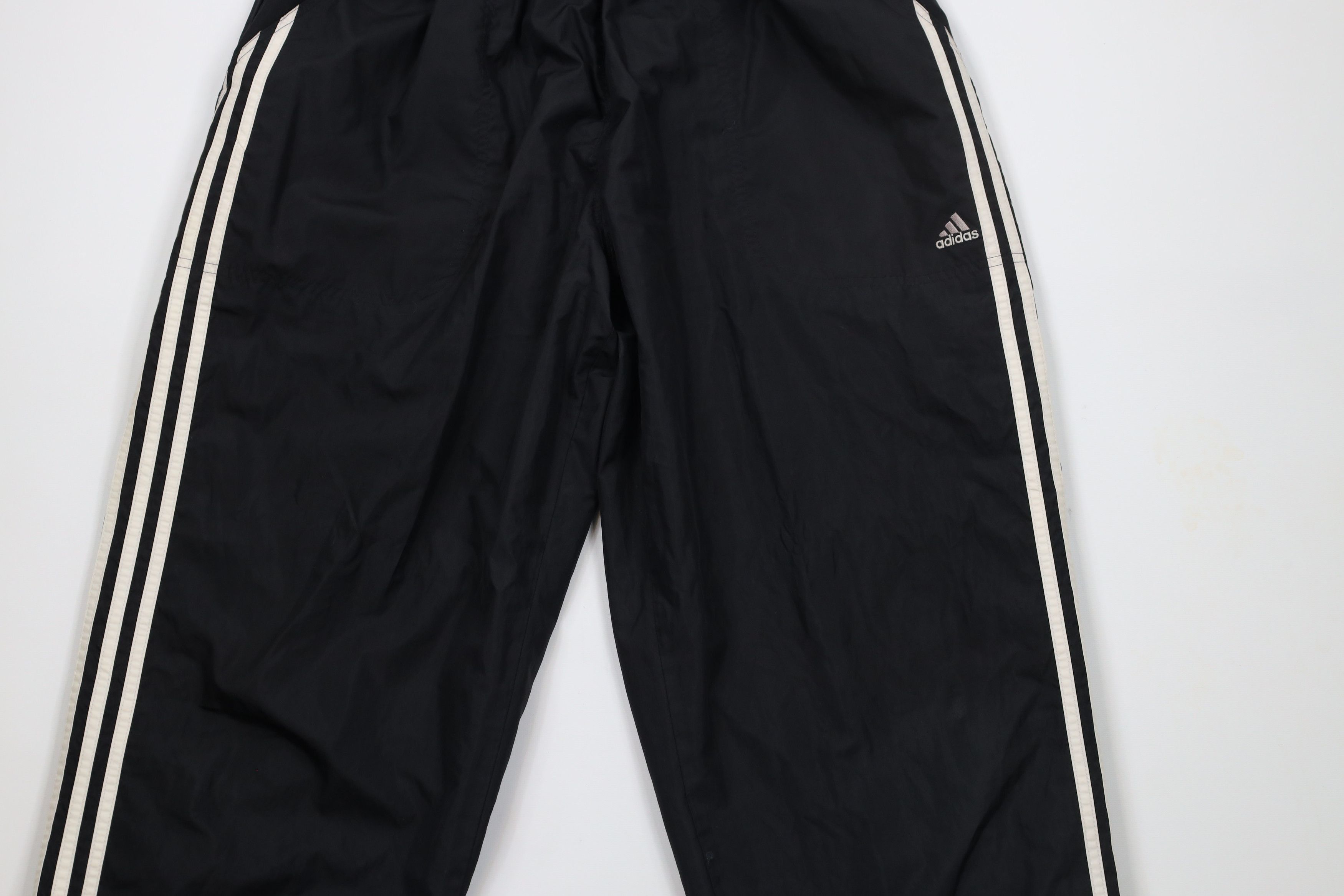 Adidas × Vintage Vintage Adidas Striped Lined Windbreaker Pants Black Size US 38 / EU 54 - 3 Thumbnail