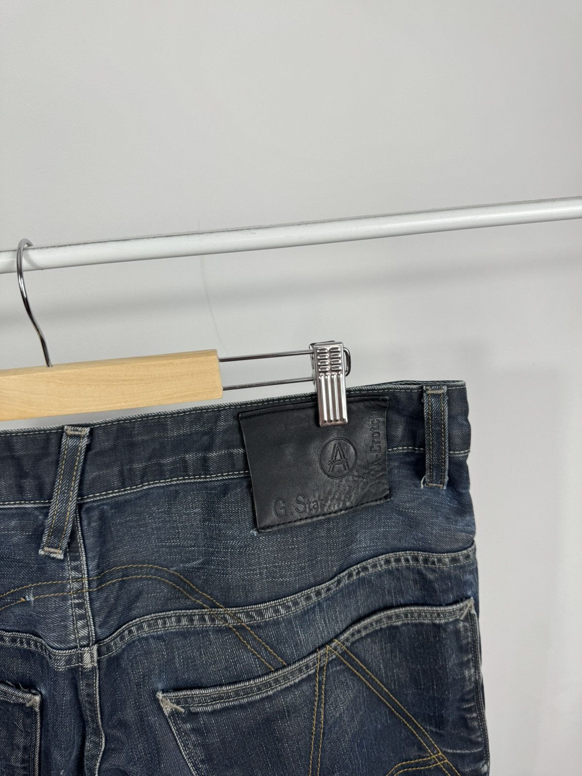G-Star G-Star RAW 3301 Dark Wash Distressed Denim Jeans Regular Fit Size US 36 / EU 52 - 5 Thumbnail