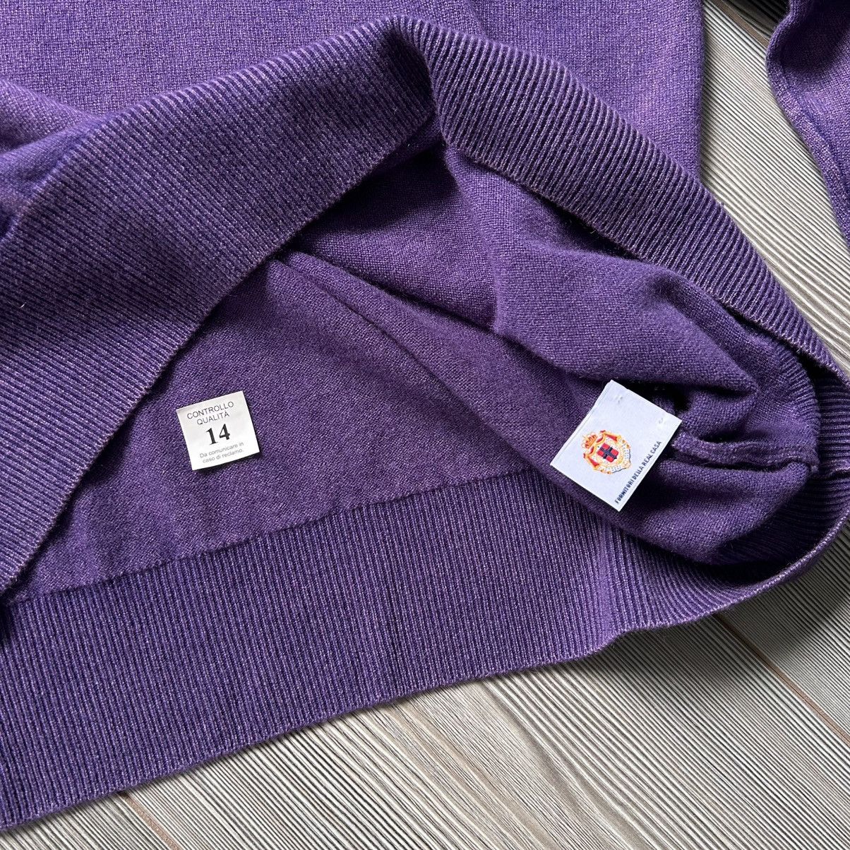 Luigi Borrelli Borrelli Napoli 100% Cashmere Purple Garment Dyed Sweater Size US XL / EU 56 / 4 - 14 Thumbnail
