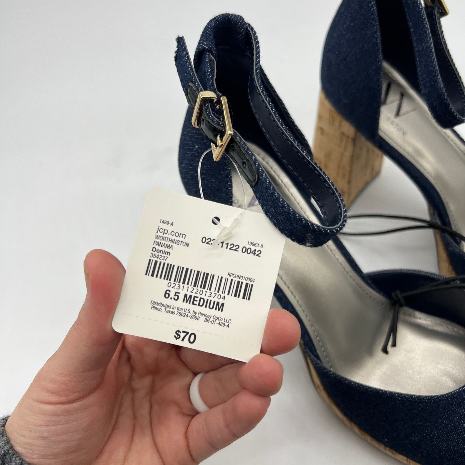 Other Worthington Womens Panama Block Heel Pumps Denim Size 6.5M Size US 6.5 / IT 36.5 - 4 Thumbnail