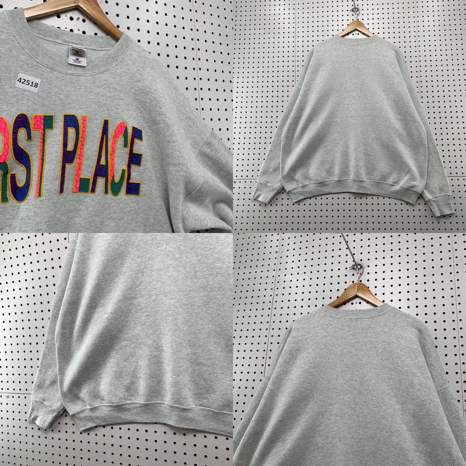 Fruit Of The Loom VINTAGE Fruit of the Loom Sweatshirt Crewneck Gray 3XL Mens 90s Pullover Graphic Print Size US XXL / EU 58 / 5 - 8 Thumbnail