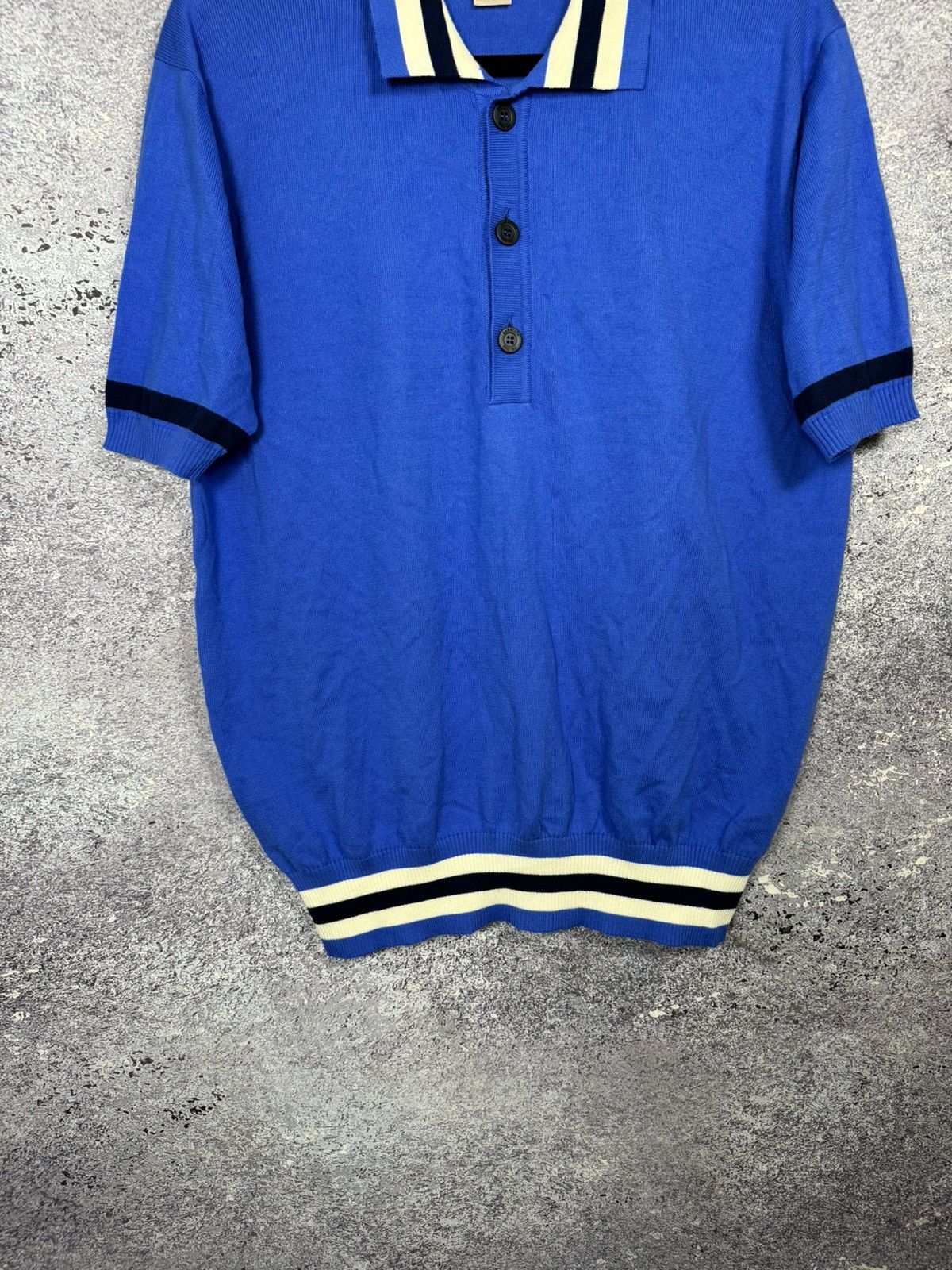 Baracuta × Vintage Vintage Baracuta Knit Polo Shirt Medium Blue Italy Oldmoney Size US M / EU 48-50 / 2 - 4 Thumbnail