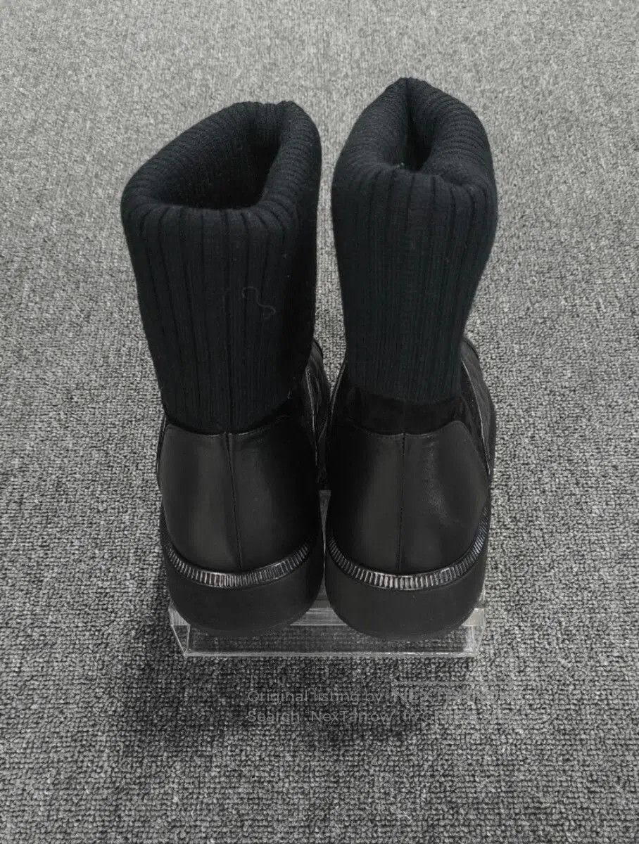 Chanel Chanel Black Leather Sock Boots. Size US 6 / IT 36 - 4 Thumbnail