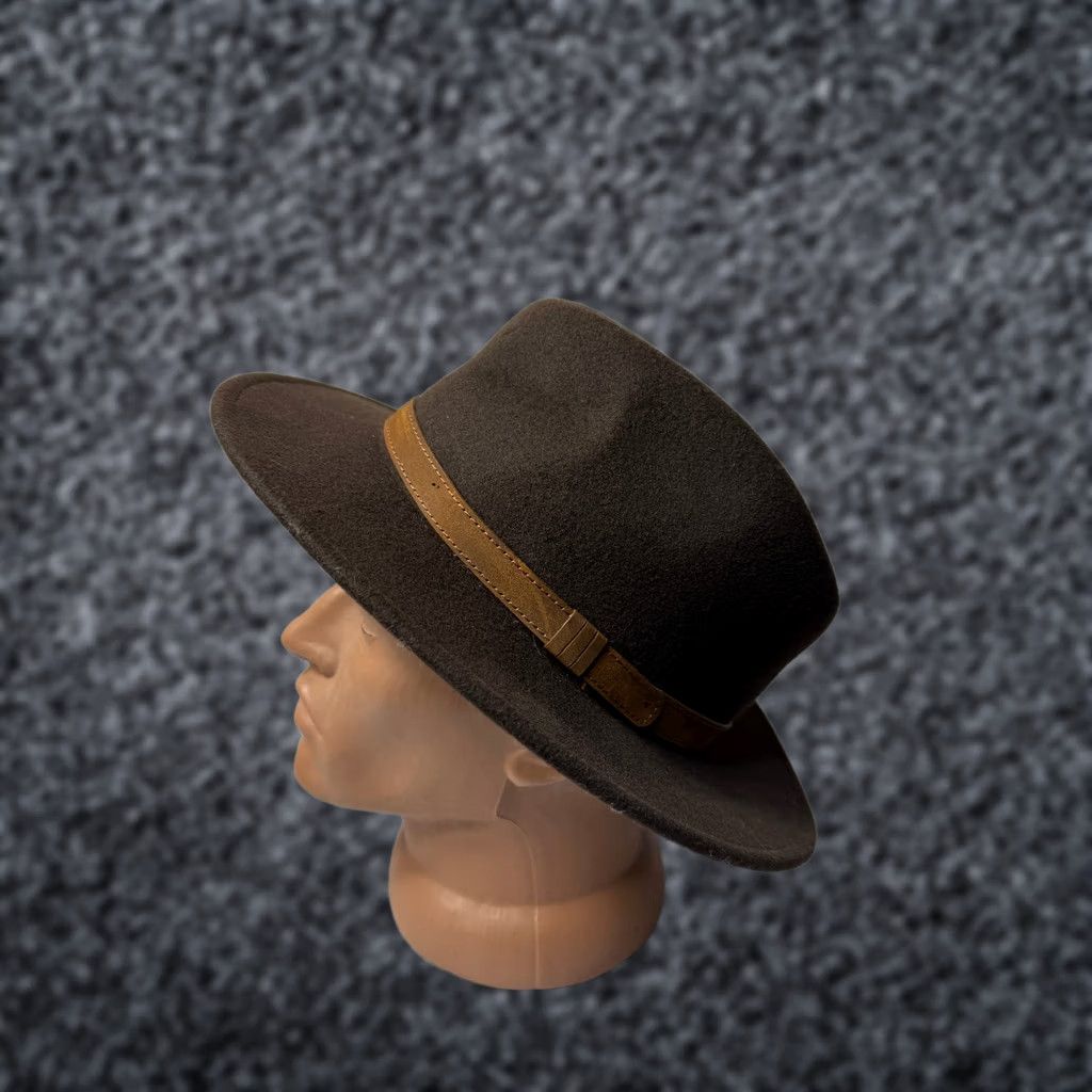 Vintage Alan Paine Country collection Ricufel Wool Brown Fedora Hat mens size S/54cm Size ONE SIZE - 1 Thumbnail
