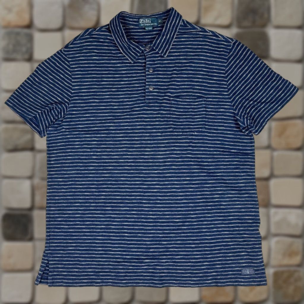 Polo Ralph Lauren Polo Ralph Lauren Polo Shirt Striped Short Sleeve XL Blue US-RL Coastal Resc. Nautical Mens Polo Size US XL / EU 56 / 4 - 1 Thumbnail
