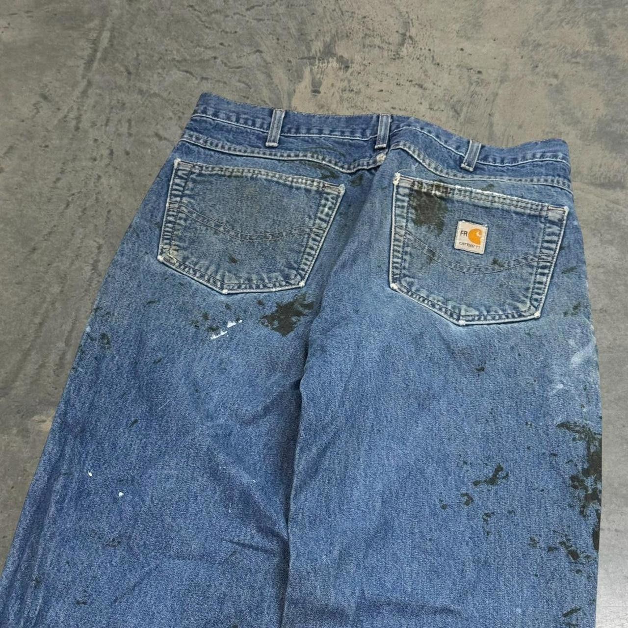 Carhartt × Vintage Vintage Y2K Carhartt Distressed Blue Jeans Size US 32 / EU 48 - 5 Thumbnail