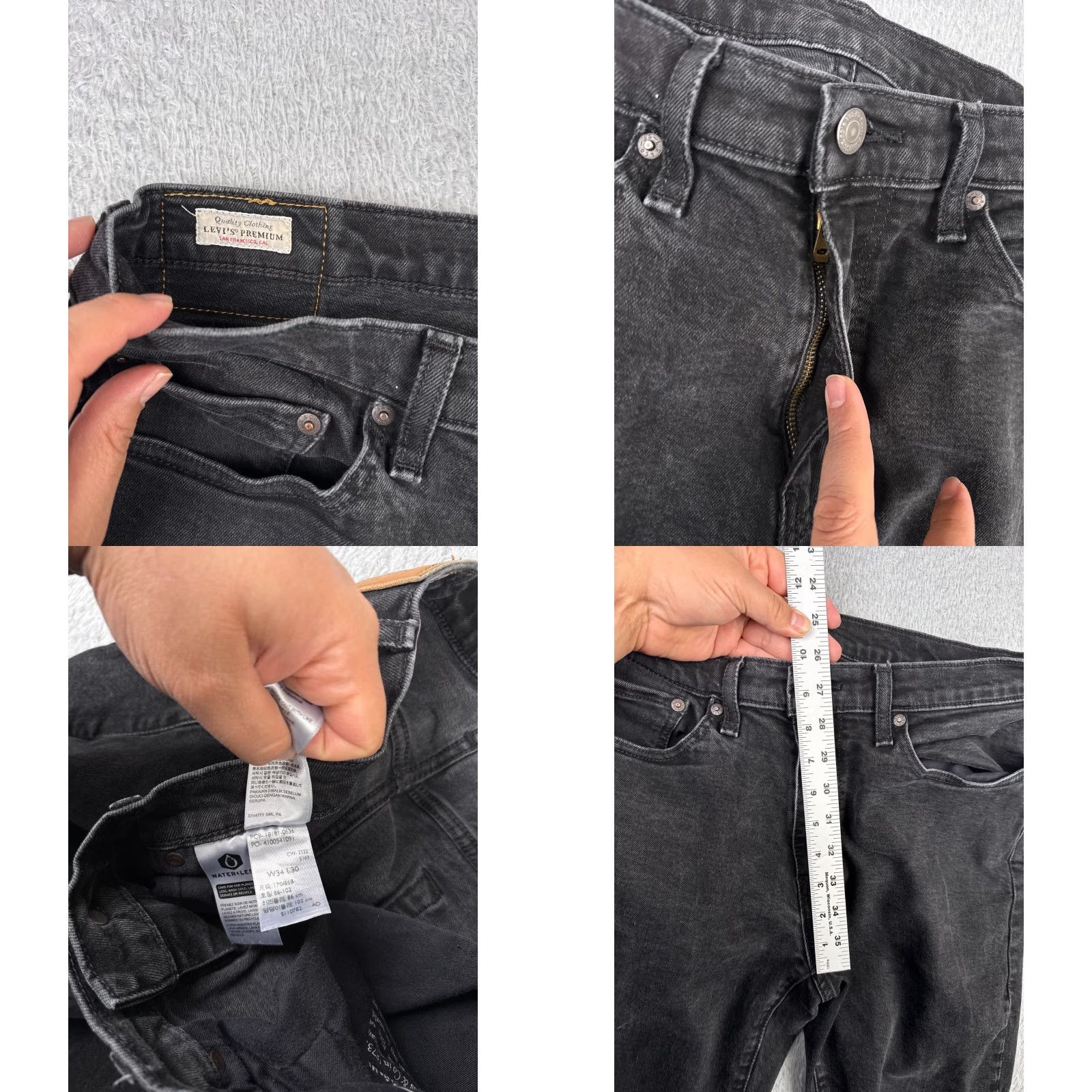 Levi's Levi's 541 Jeans Slim Fit Denim Black 34x27 Adult Men 5-Pocket Zip Fly 34 Waist Cotton Denim Size US 34 / EU 50 - 8 Thumbnail