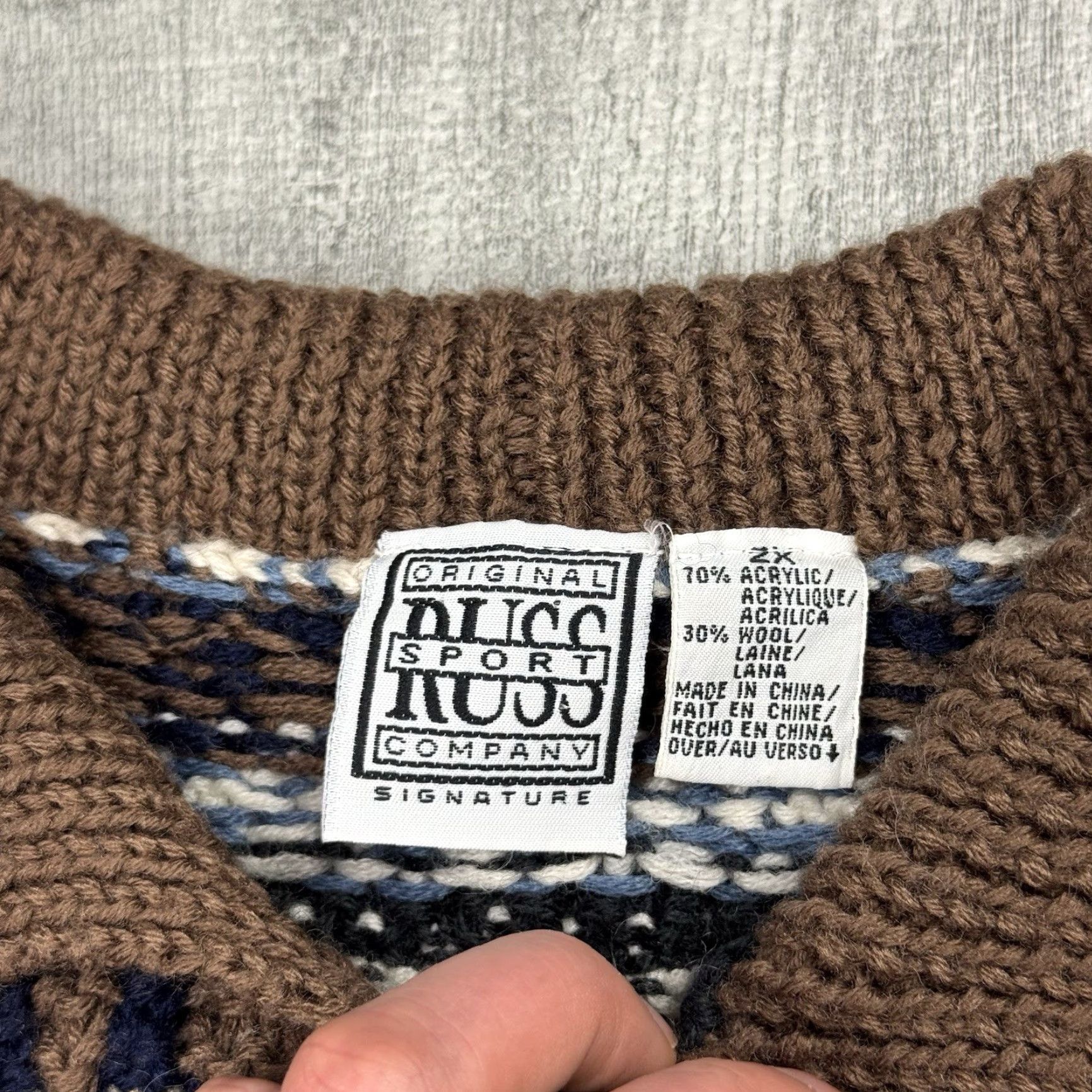 Vintage VINTAGE 90s Russ Sport Chunky Knit Button Front Cardigan Wool Blend Women’s 2XL Cottage Core Fall Spring Winter Size XXL / US 16-18 / IT 52-54 - 3 Thumbnail
