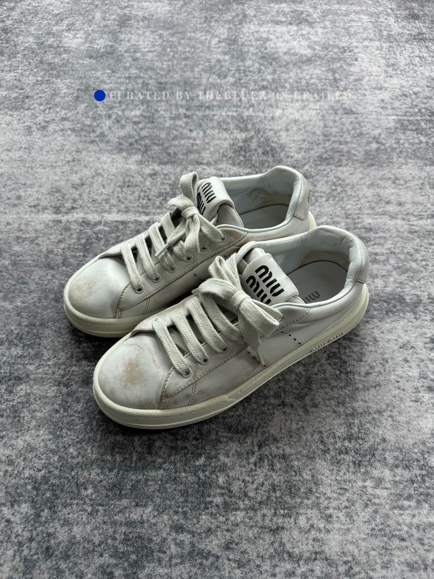 Miu Miu Miu Miu Distressed Sneakers Size US 7 / IT 37 - 1 Thumbnail