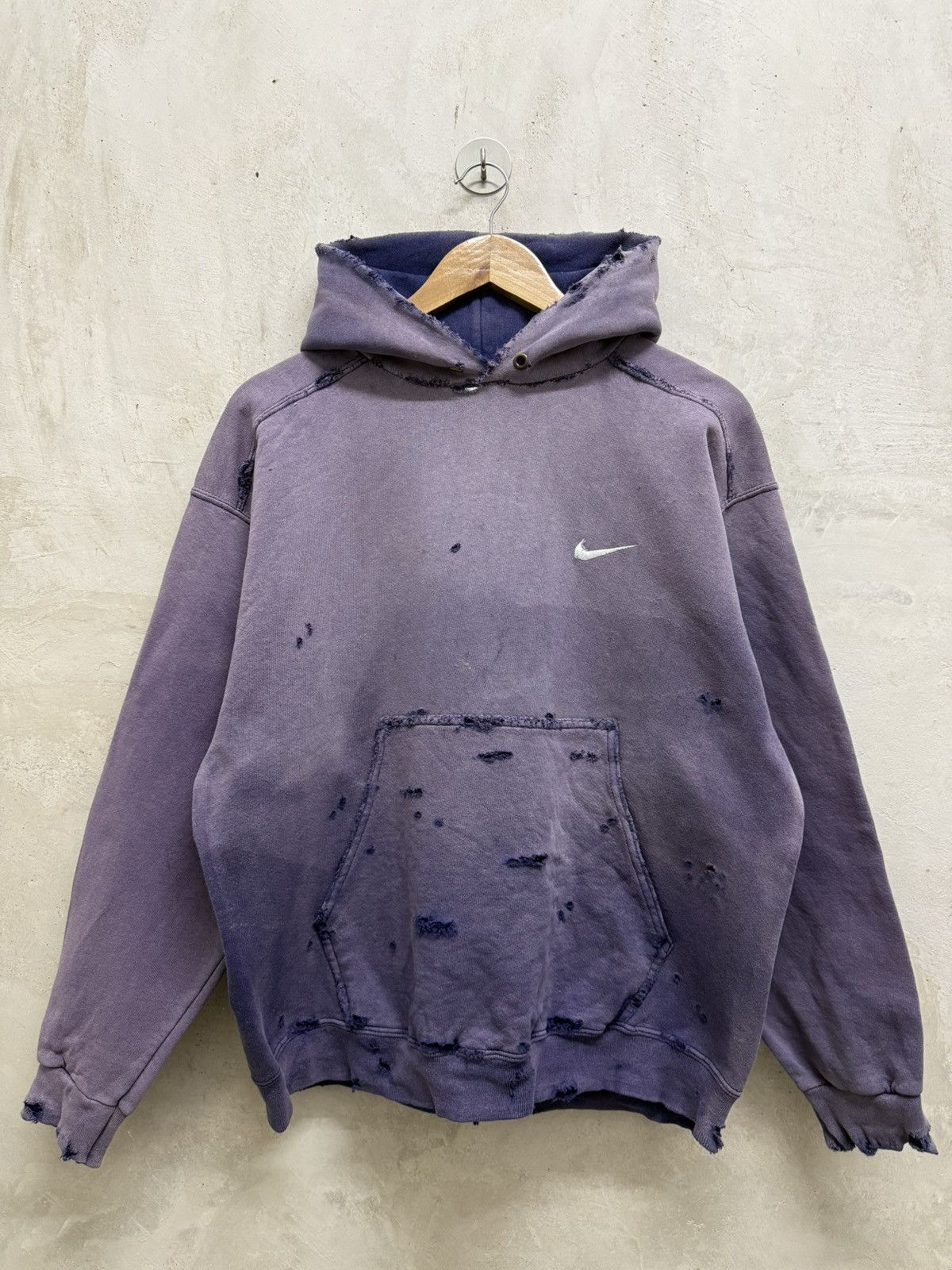 Nike Distressed Vintage 90s Sun Faded Nike Thrash Hoodie Size US M / EU 48-50 / 2 - 2 Thumbnail