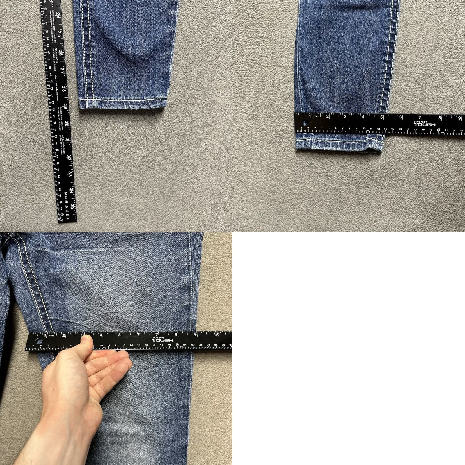 Express Express Jeans Womens 6 Blue Denim Legging Low Rise Stretch Whiskered Size 28" / US 6 / IT 42 - 8 Thumbnail