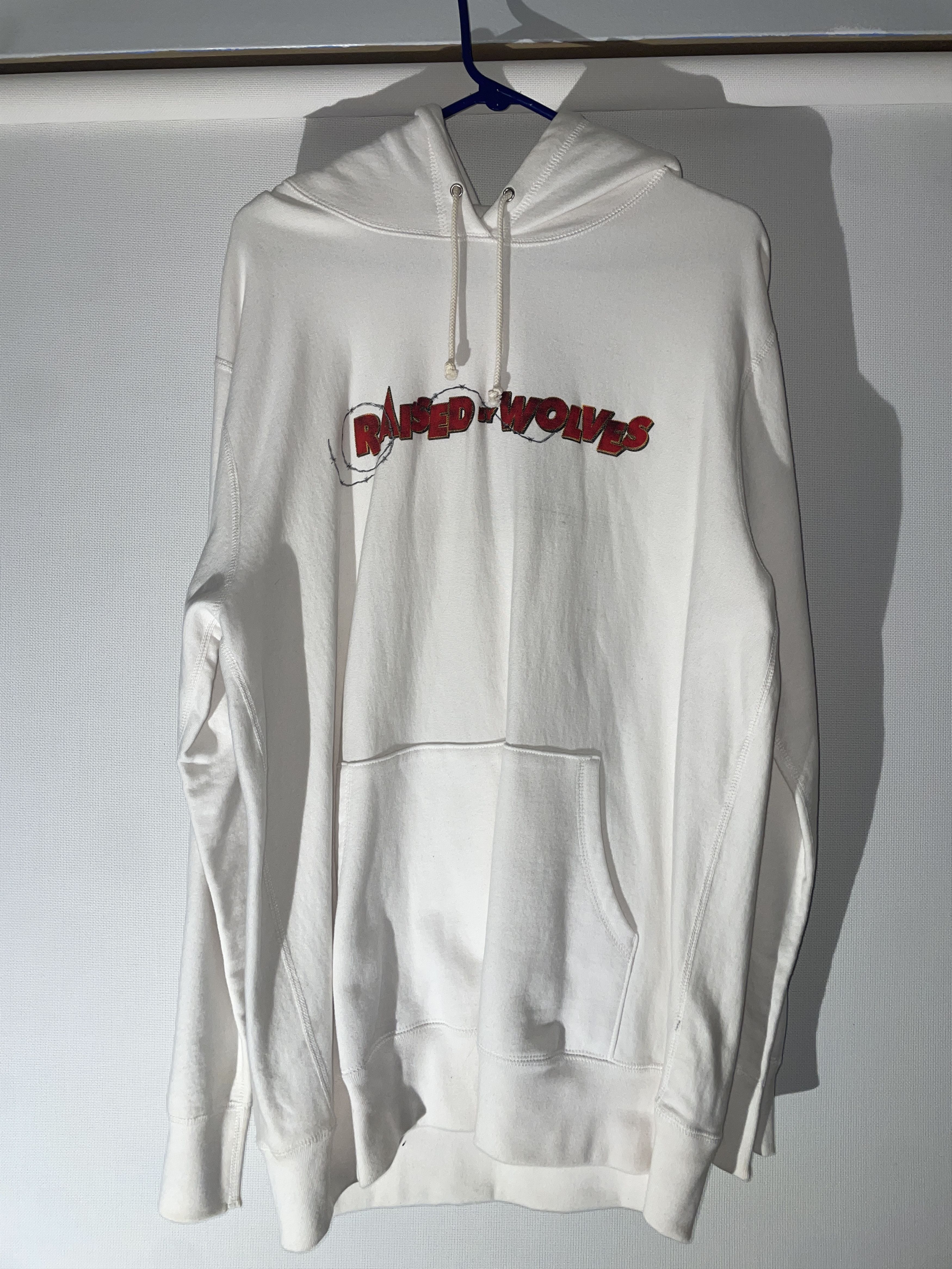 White Barb Wire Logo Hoodie