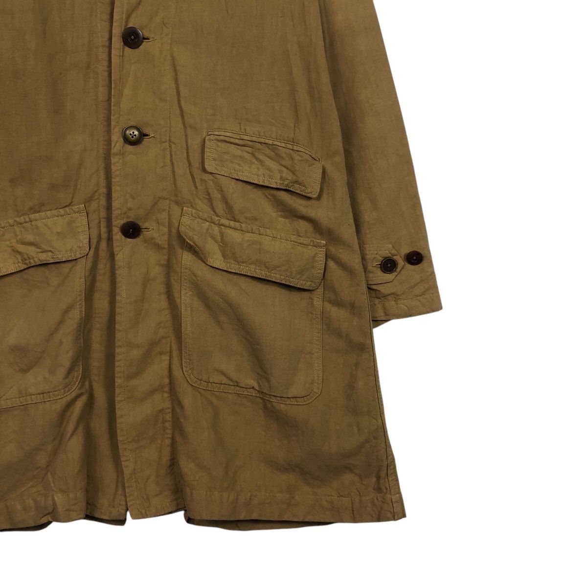 Japanese Brand Rare Jardin Botanique Japanese Artisan Linen Mac Coat Size US M / EU 48-50 / 2 - 7 Thumbnail