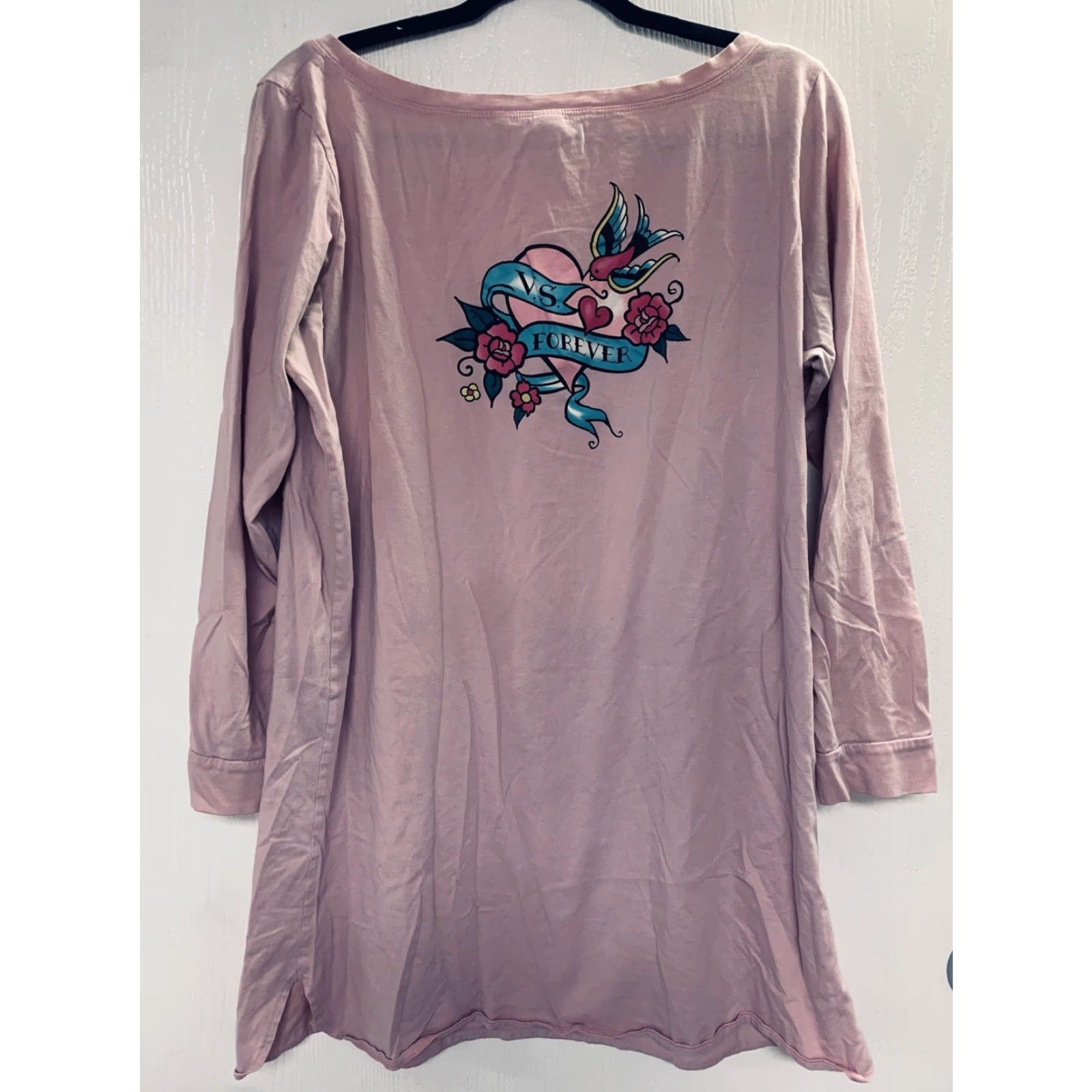 Victoria's Secret Victoria's Secret Long Sleeve Sleepshirt Dress Women L Pink Size L / US 10 / IT 46 - 4 Thumbnail