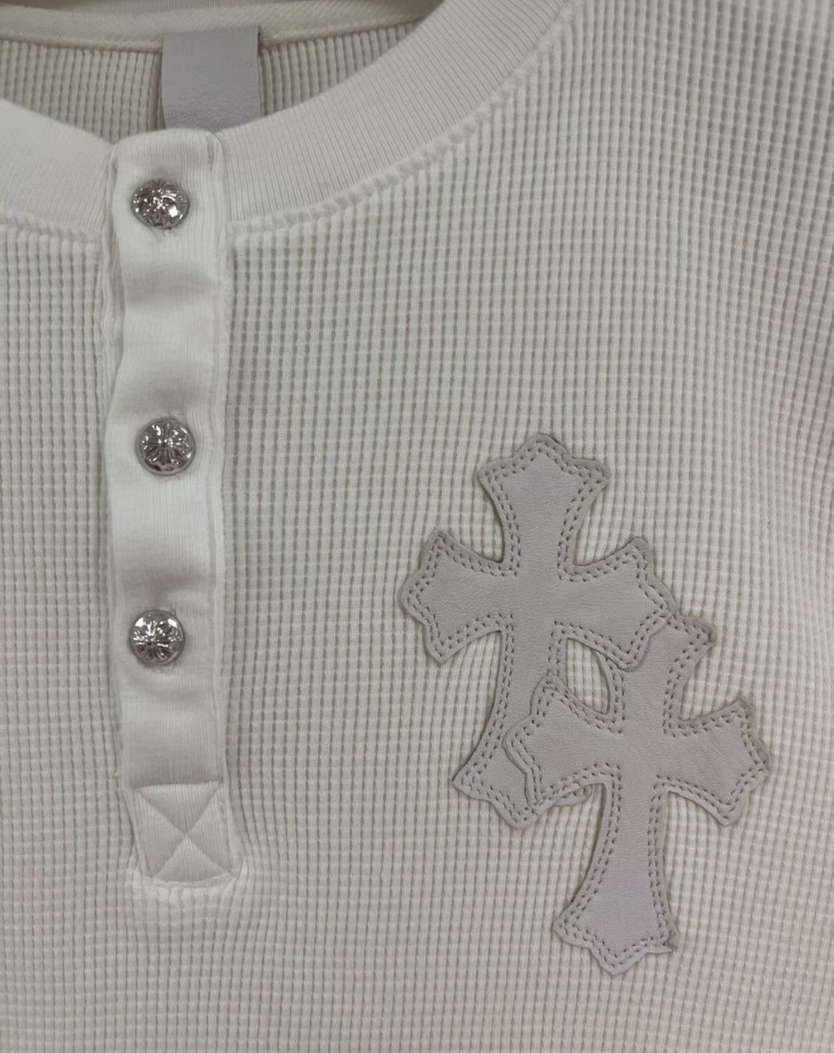 Chrome Hearts Leather cross patch waffle thermal long sleeve Size US L / EU 52-54 / 3 - 4 Thumbnail
