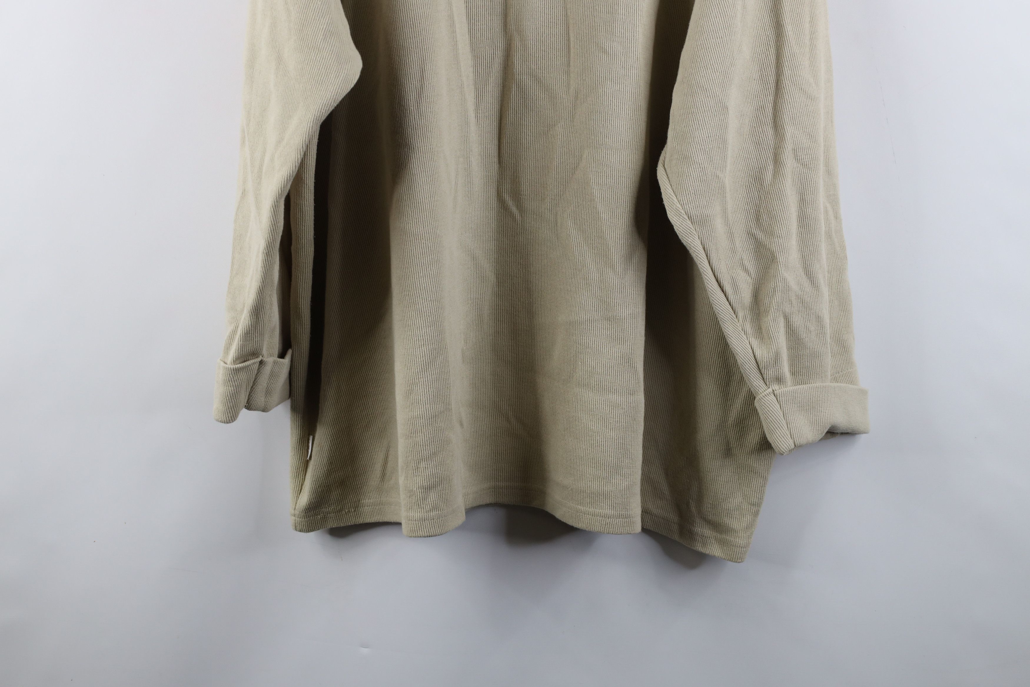 Express × Vintage Vintage 90s Express Ribbed Knit 3/4 Sleeve T-Shirt Beige Size XL / US 12-14 / IT 48-50 - 14 Thumbnail