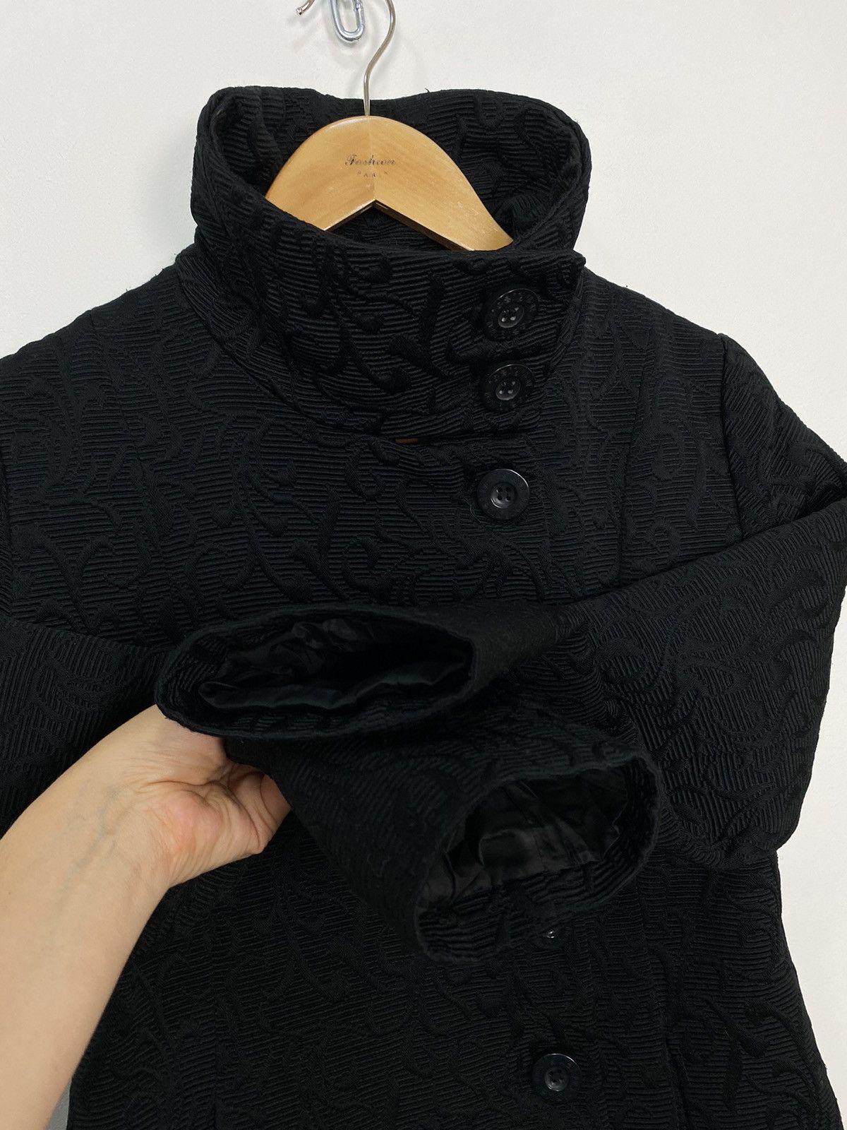 Desigual DESIGUAL Womens Graphic Overcoat UK 12 Medium Black Floral Size M / US 6-8 / IT 42-44 - 5 Thumbnail