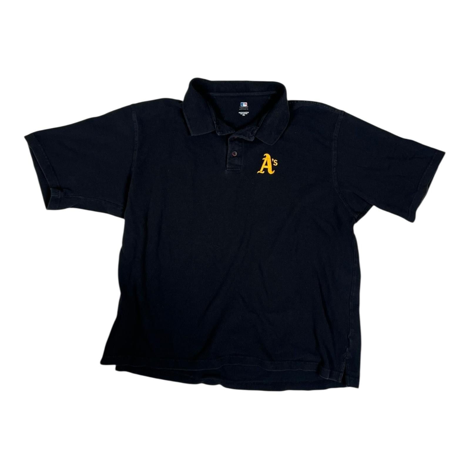 MLB Vintage Oakland Athletics Polo Shirt Mens 2XL Black MLB Base Size US XXL / EU 58 / 5 - 1 Thumbnail