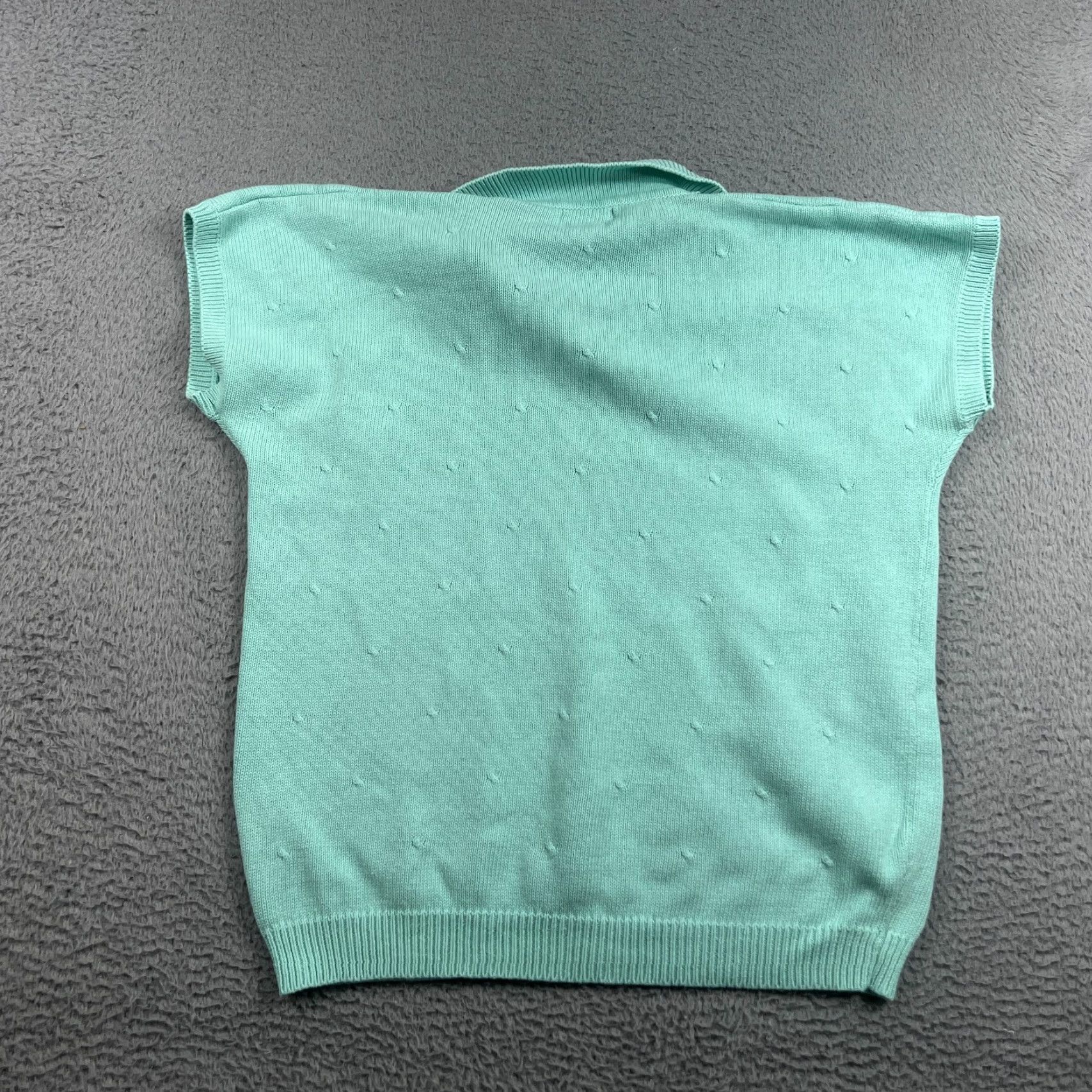Altea VINTAGE Scotland Yard Knit Sweater Vest Top Teal Sleeveless Medium Women Size M / US 6-8 / IT 42-44 - 7 Thumbnail